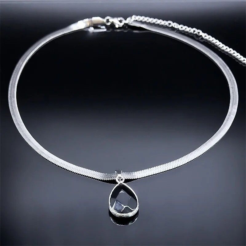 Japanese Brand Gothic Water Drop Black Obsidian Necklace Size ONE SIZE - 3 Thumbnail