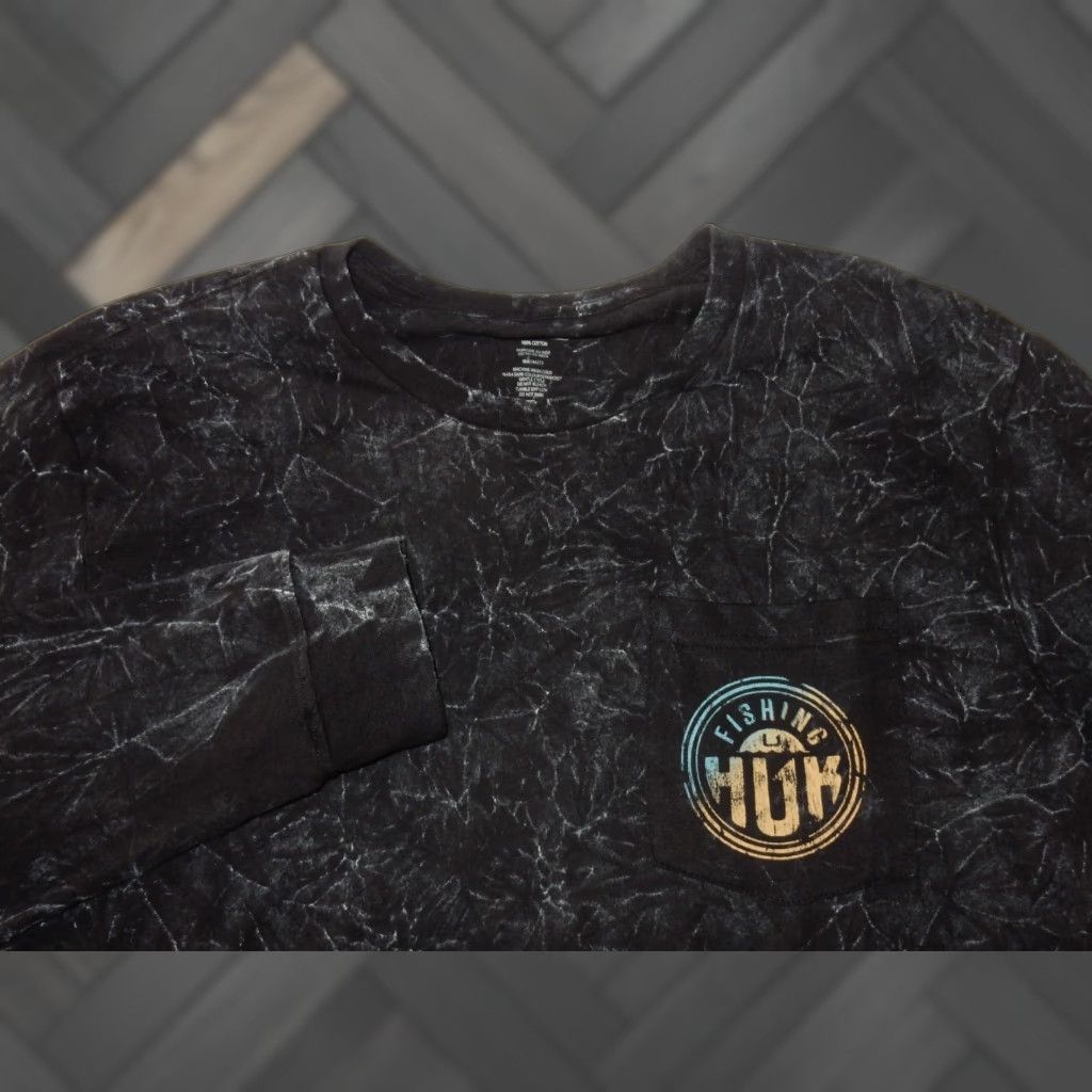 Vintage Huk Men's T-Shirt Long Sleeve L Black Cotton Graphic Print Shirt Mens Size US L / EU 52-54 / 3 - 1 Thumbnail