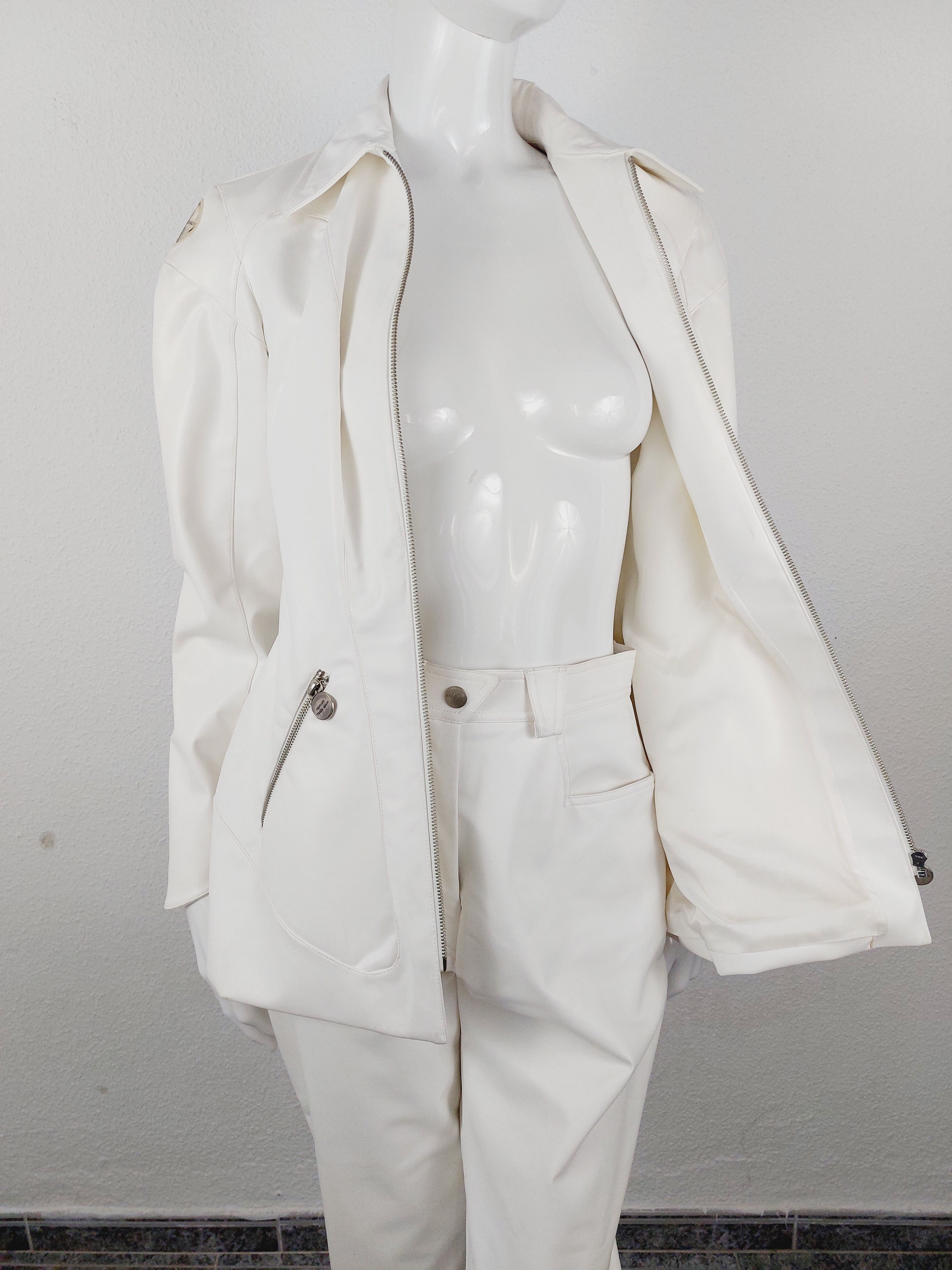 Thierry Mugler Thierry Mugler PVC Rubber White Plastic Couture Jacket Suit Size M / US 6-8 / IT 42-44 - 24 Thumbnail