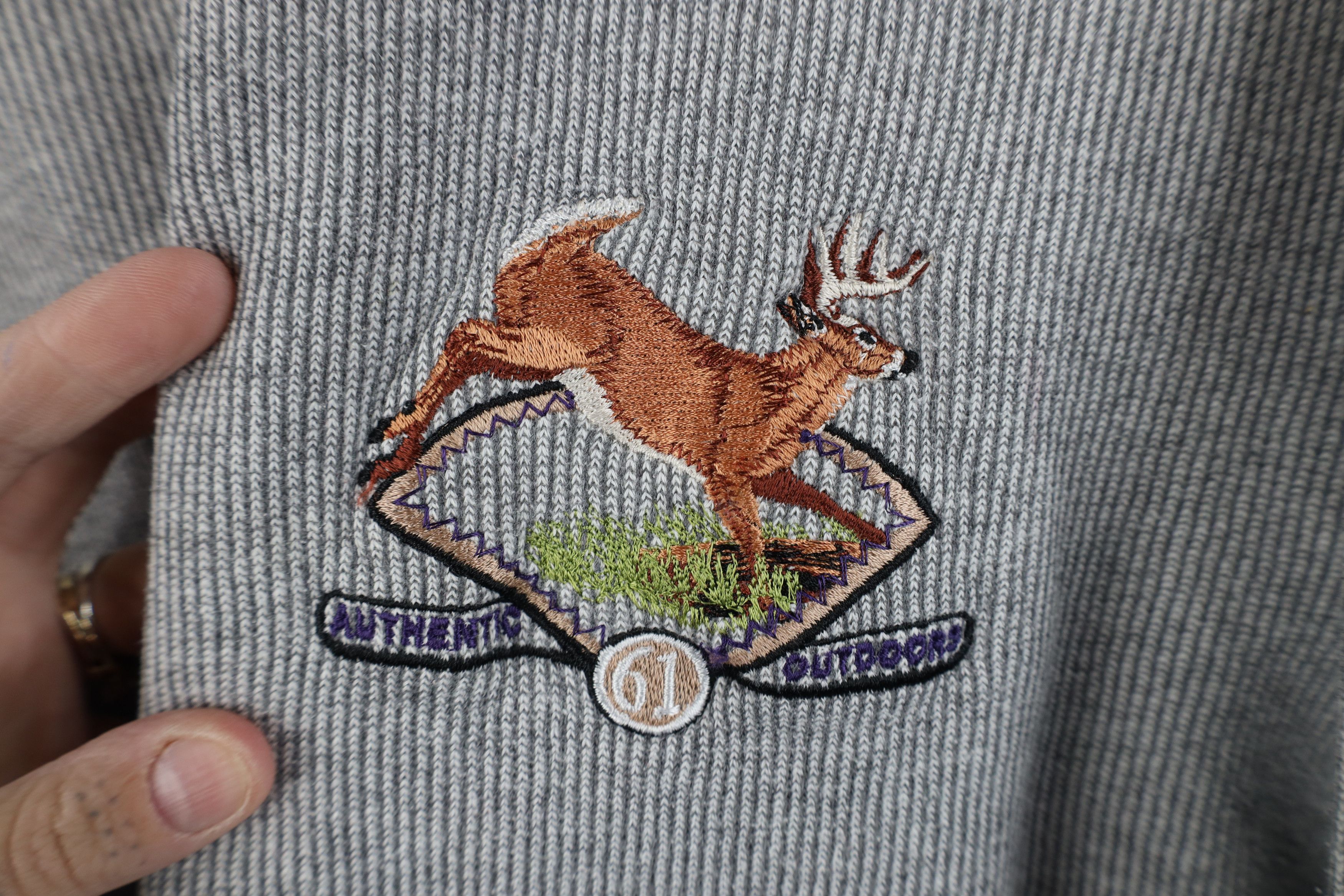 Vintage Vintage 90s Streetwear Striped Deer Buck Sweatshirt USA Size US L / EU 52-54 / 3 - 4 Thumbnail