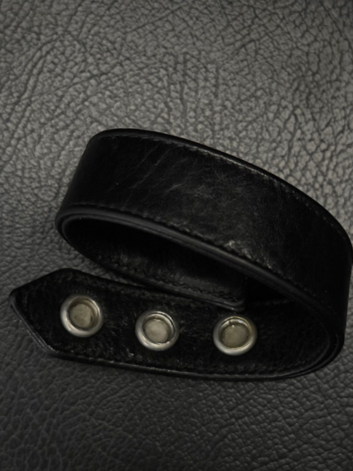 Chrome Hearts Chrome Hearts Black Leather Snap Bracelet Size ONE SIZE - 4 Thumbnail