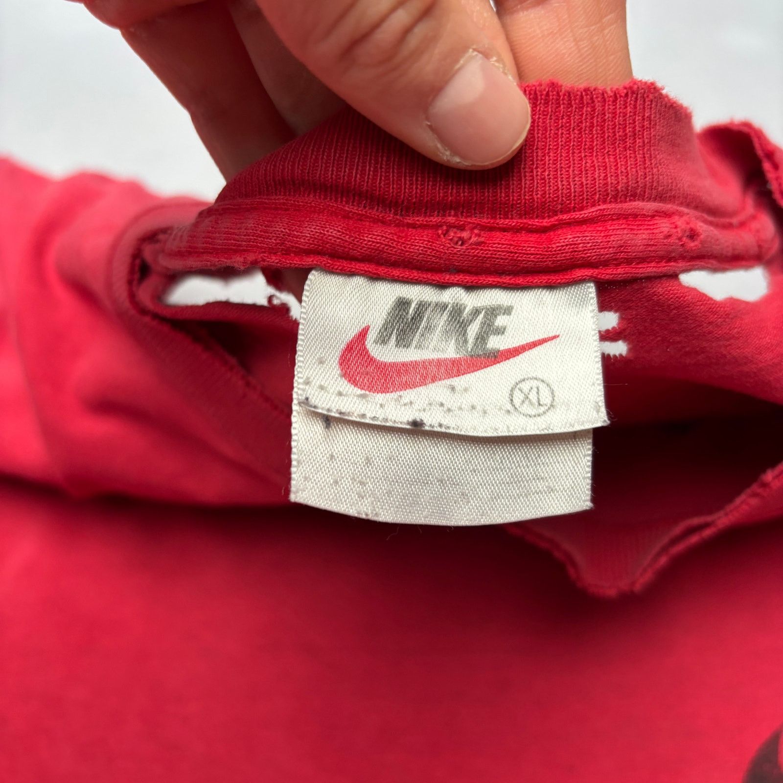 Nike × Vintage Vintage 90s Nike T Shirt Men's XL N Swoosh Box Logo Faded Size US XL / EU 56 / 4 - 6 Thumbnail