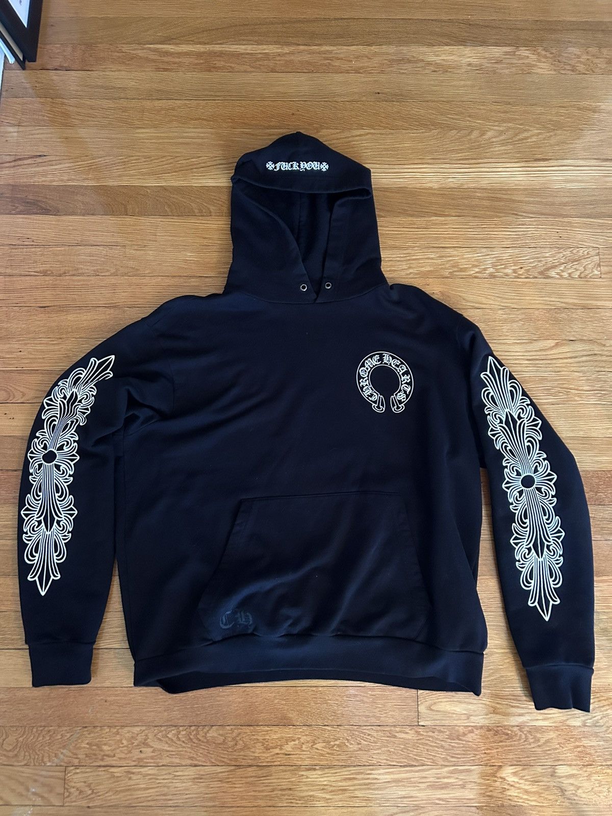 Chrome hearts online exclusive scroll hoodie main image 1