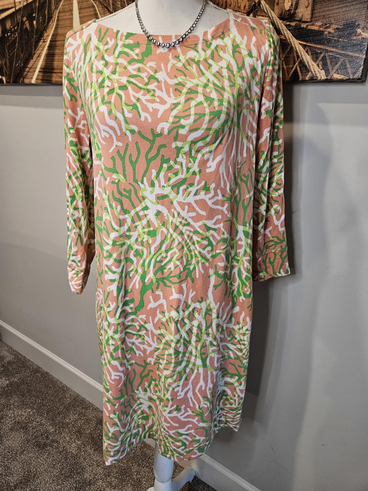 Designer Crown & Ivy Beach Vacation Coral Print Dress Size M / US 6-8 / IT 42-44 - 1 Thumbnail