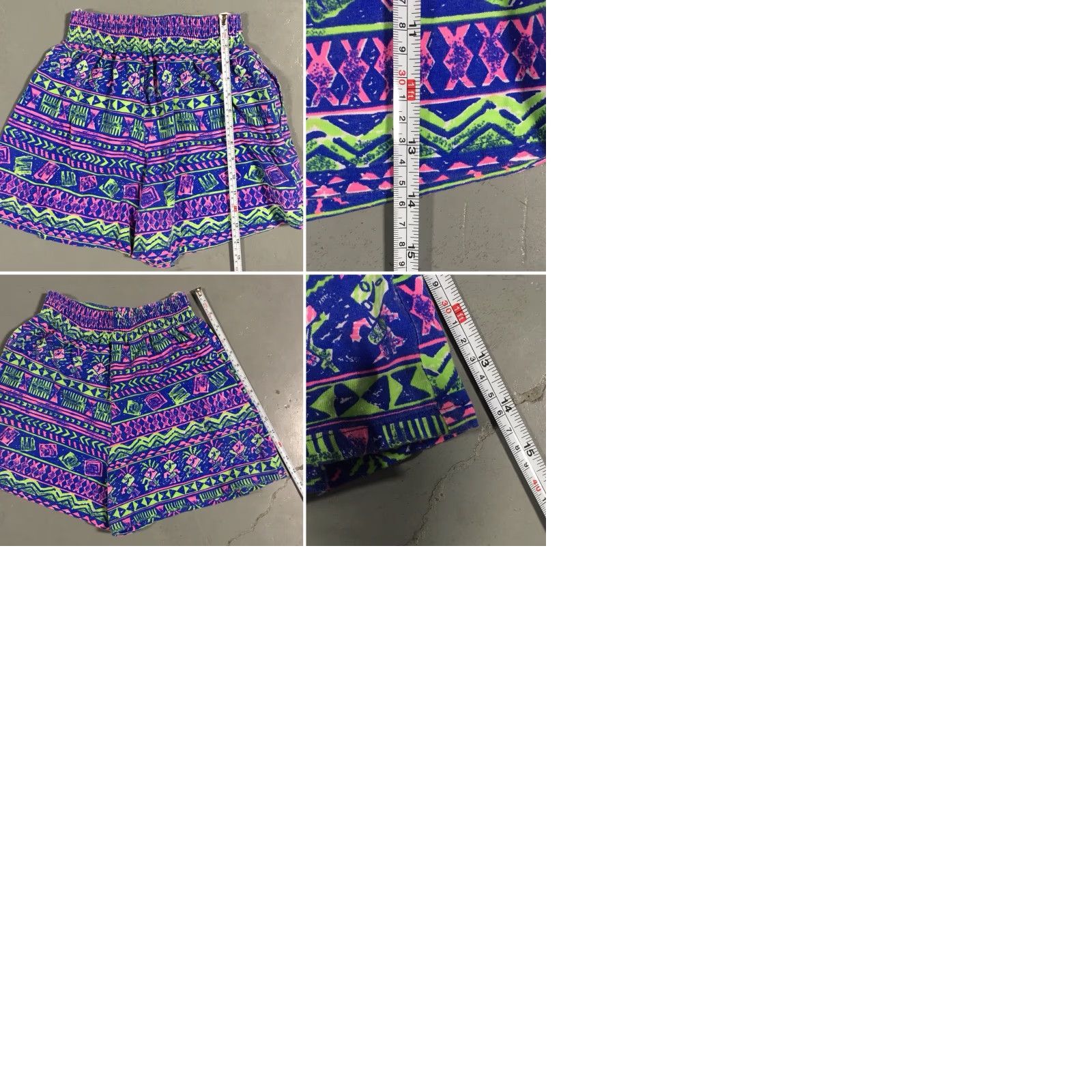 Vintage Vtg Meta Sport Shorts & Crop Top Tee 80s Neon Geometric 1980s Size L runs small Size L / US 10 / IT 46 - 9 Thumbnail