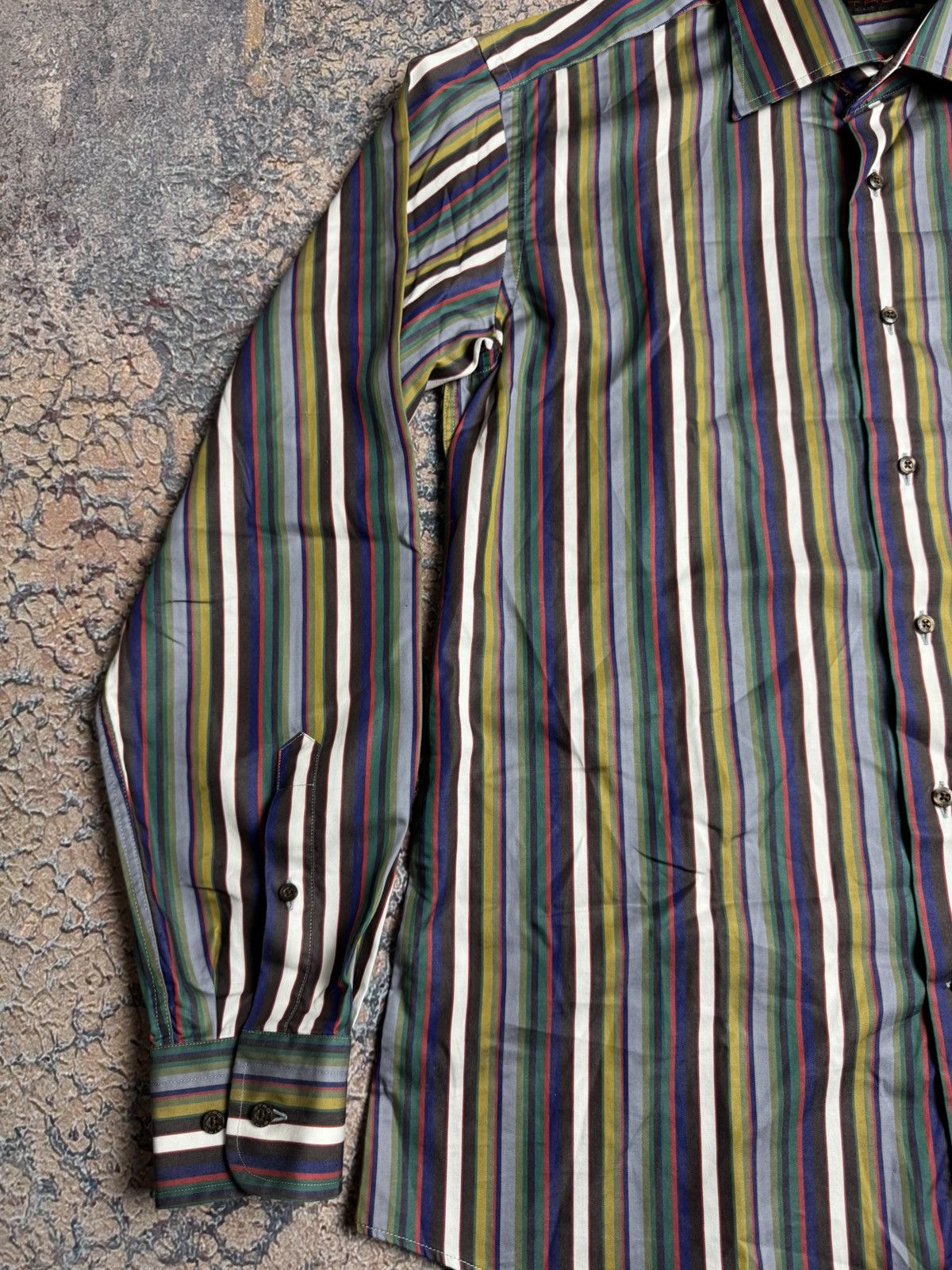Etro Etro Multicolor Striped Button Down Shirt Italian Size 42 Size US M / EU 48-50 / 2 - 6 Thumbnail