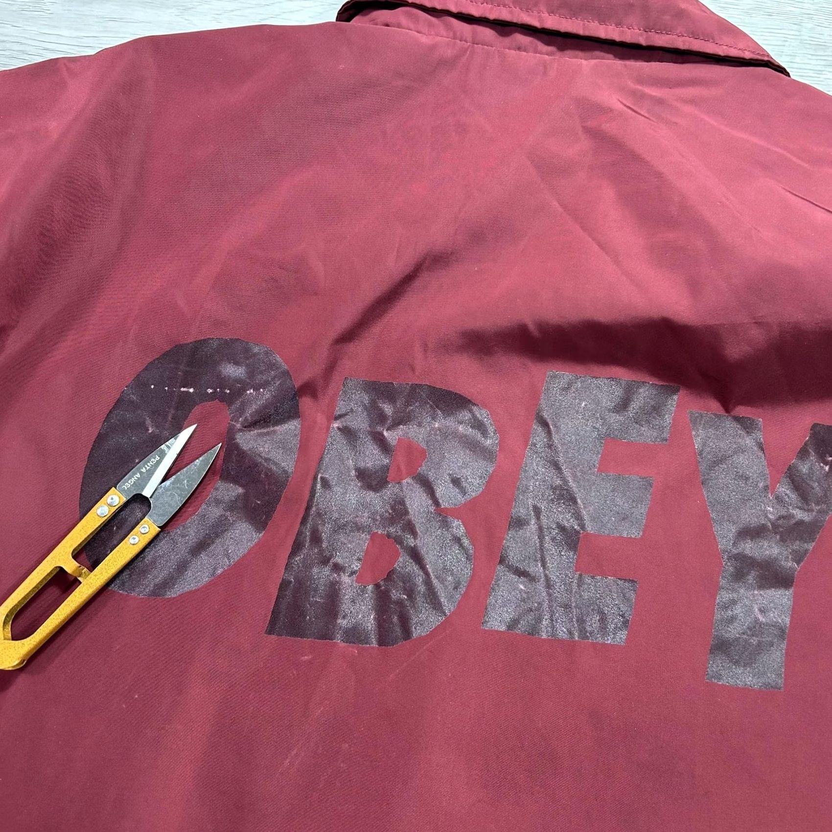 Obey Obey Jacket Mens Medium Red Lined Snap Front Windbreaker Coach Logo Streetwear Size US M / EU 48-50 / 2 - 4 Thumbnail