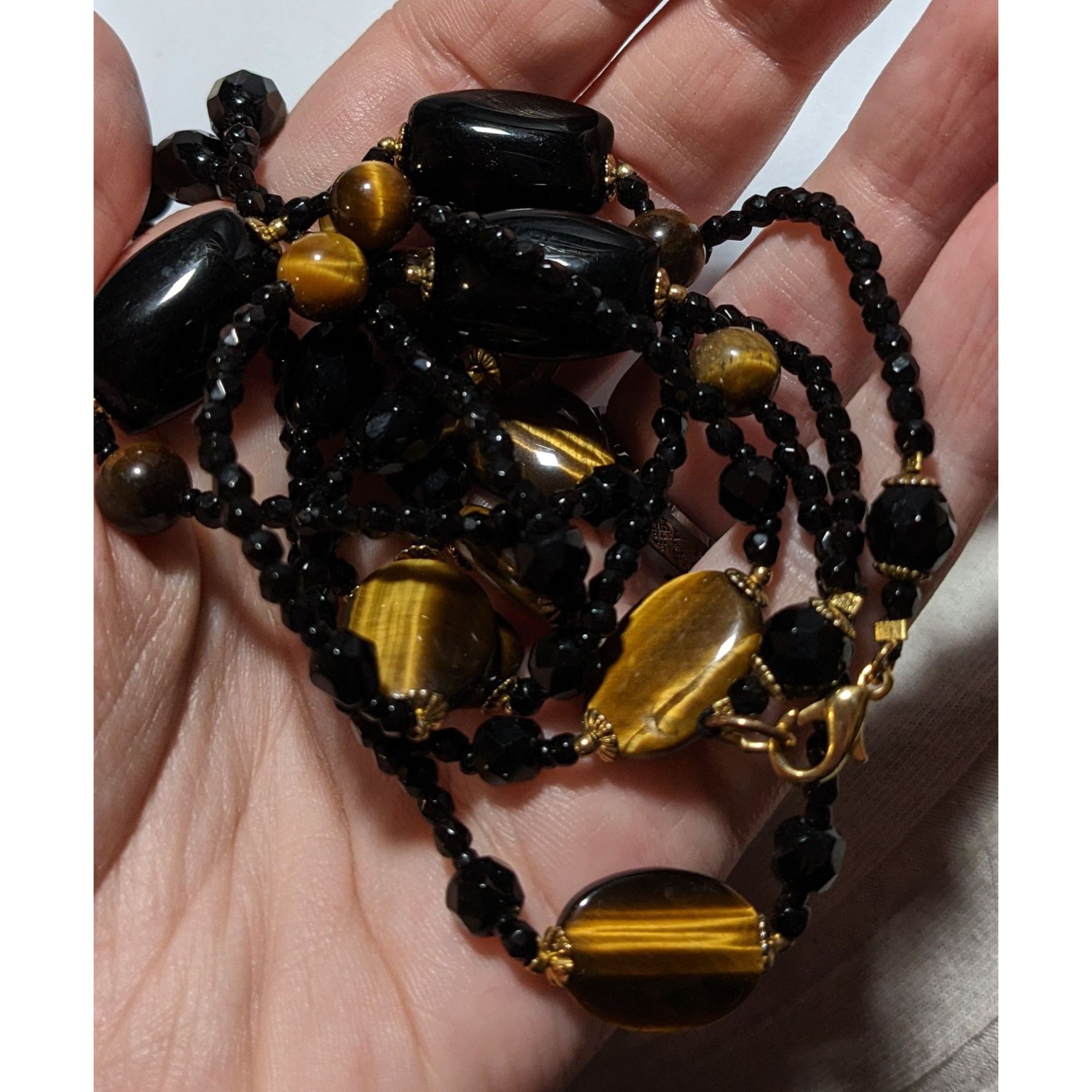Other Vintage Elegant Tigereye Glass Beaded Necklace Size ONE SIZE - 5 Thumbnail