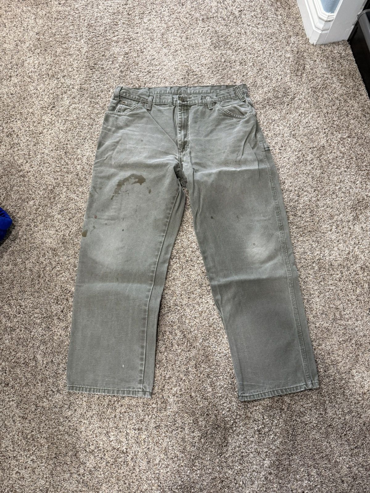 Carhartt Vintage Dickies Carpenter Pants Olive Green 34x30 Size US 34 / EU 50 - 2 Thumbnail