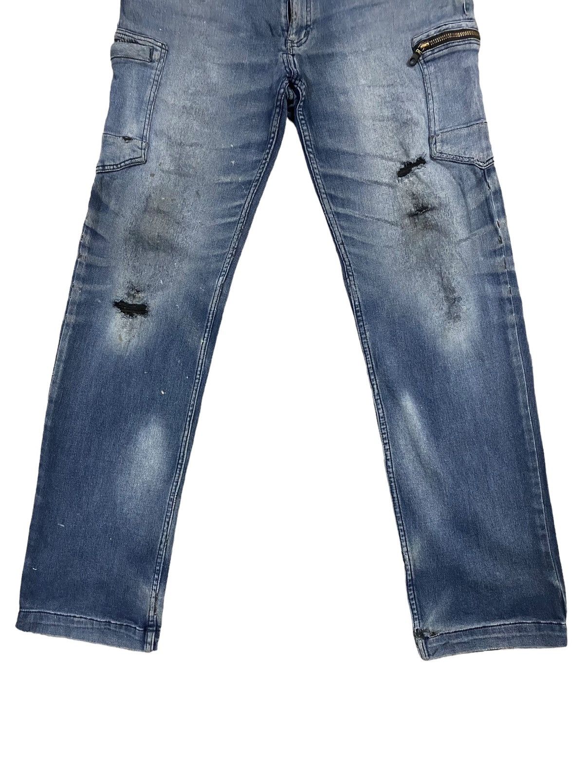 If Six Was Nine × Le Grande Bleu (L.G.B.) × Schott Vintage Scott Inc Cargo Distress Jeans Size US 34 / EU 50 - 5 Thumbnail