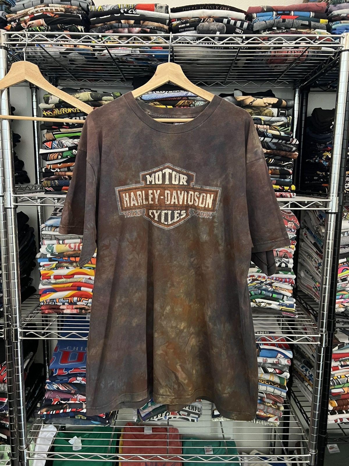 Harley Davidson 90s H-D Classic, Reading PA Rusty Tie Dye Tee Size US XL / EU 56 / 4 - 1 Thumbnail