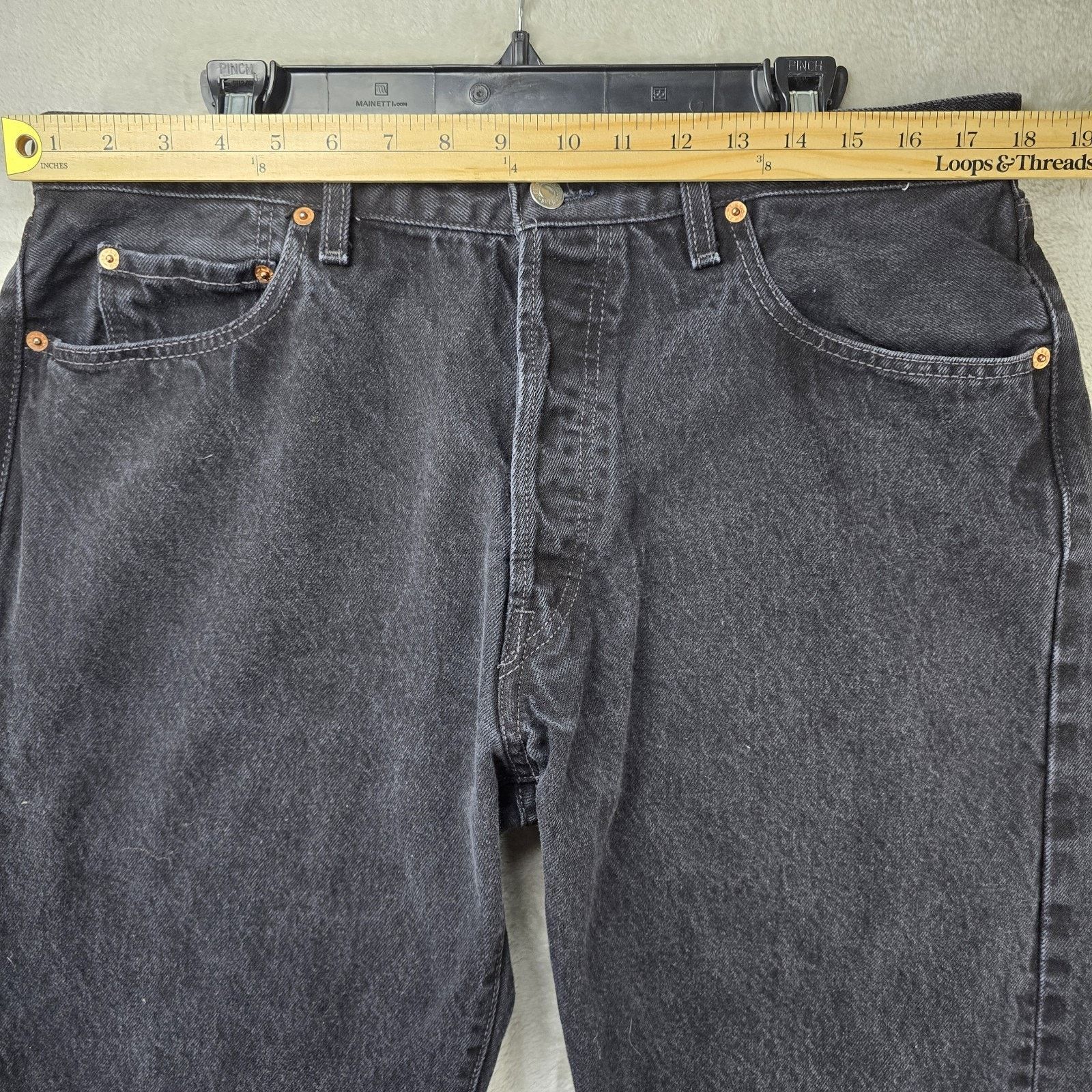 Levi's Vintage Levis 501 Jeans Mens 38x34 (Fits 36x32) Black Y2K Size US 36 / EU 52 - 11 Thumbnail