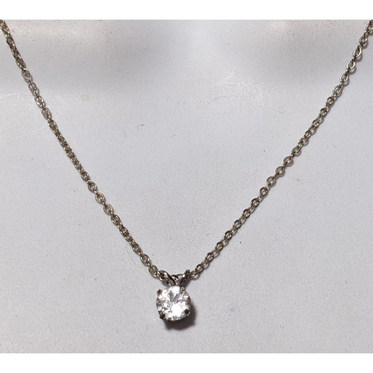 Other Silver Minimalist Clear Glass Stone Necklace Size ONE SIZE - 5 Thumbnail