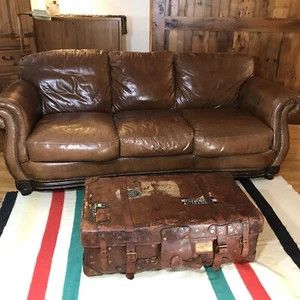 Handmade ANTIQUE 1920s LEATHER TRUNK SUITCASE BESPOKE R$8598 Size ONE SIZE - 12 Thumbnail