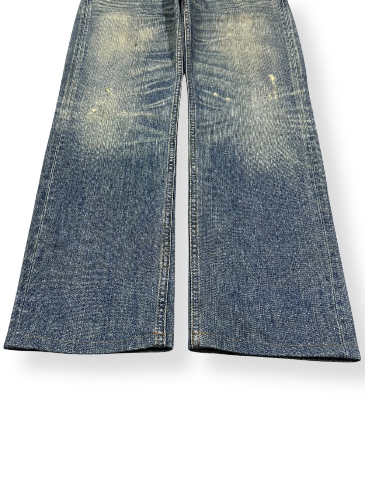 Japanese Brand Vintage Union Station Mud Washed Whiskers Distressed Jeans Size US 32 / EU 48 - 5 Thumbnail