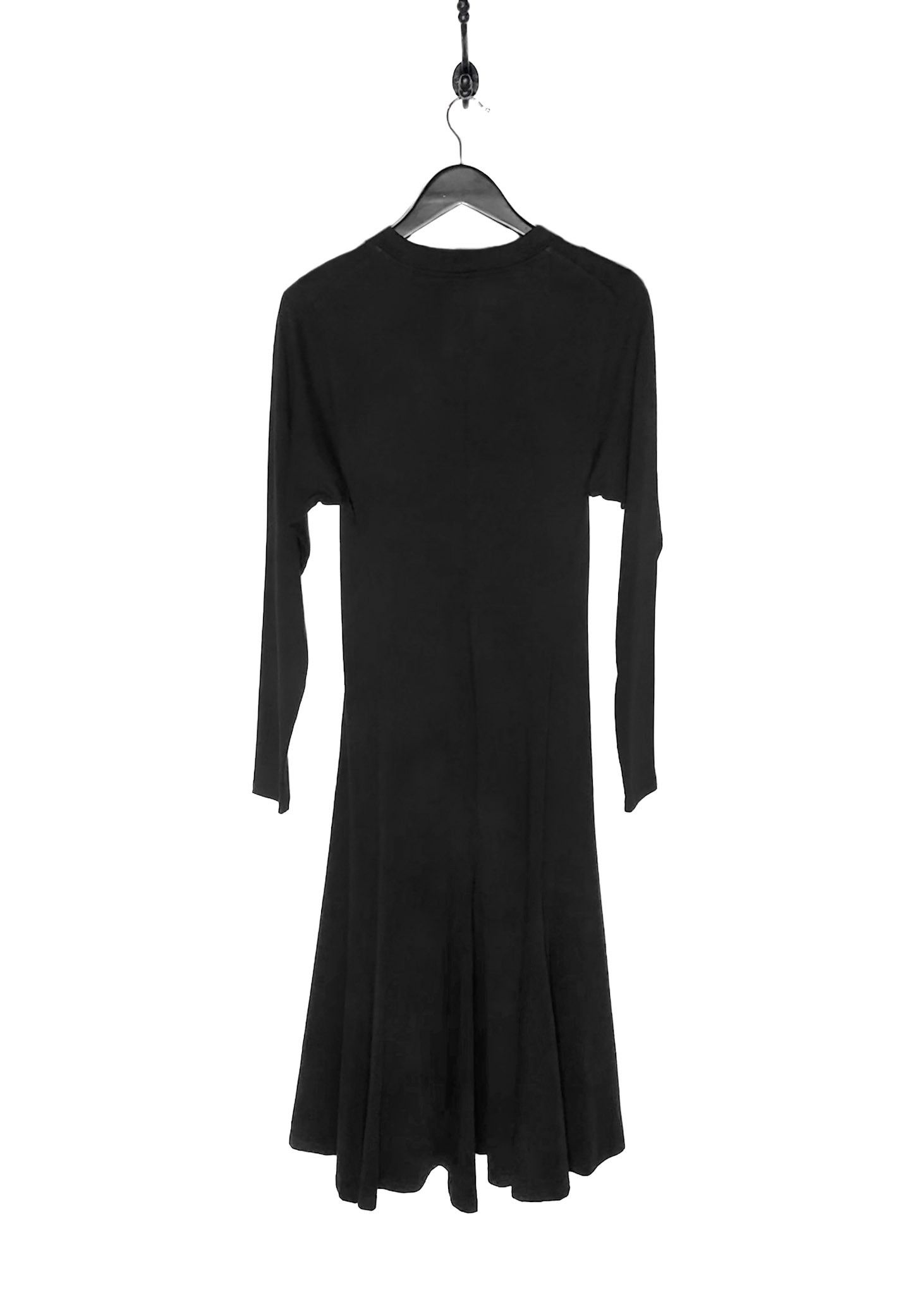 The Row Black Gentwood Long Sleeve A-Line Jersey Midi Dress