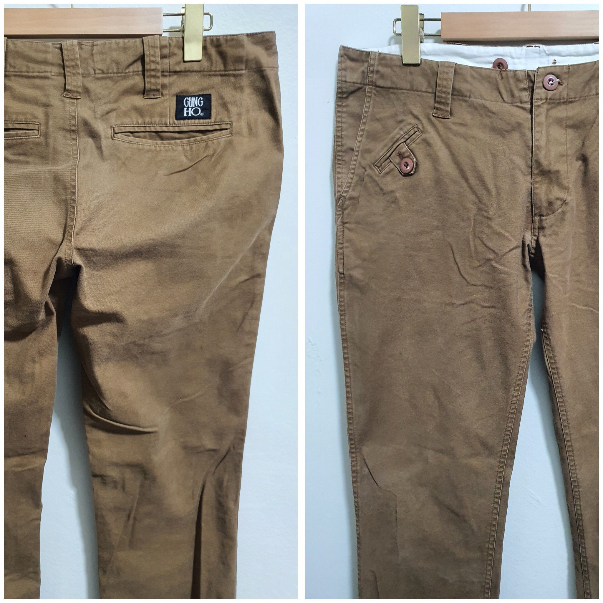 Japanese Brand GUNG HO 35/40 VINTAGE BROWN PANTS Size US 35 - 3 Thumbnail