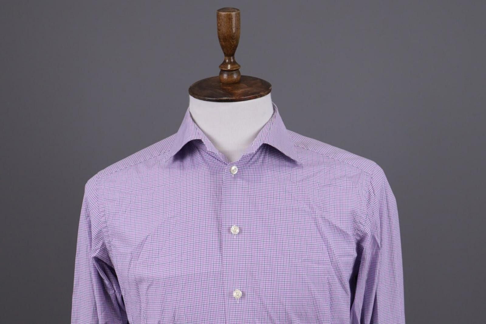 Eton Eton Contemporary Pink Check Shirt Size 40 / 15.75 Size US M / EU 48-50 / 2 - 2 Thumbnail