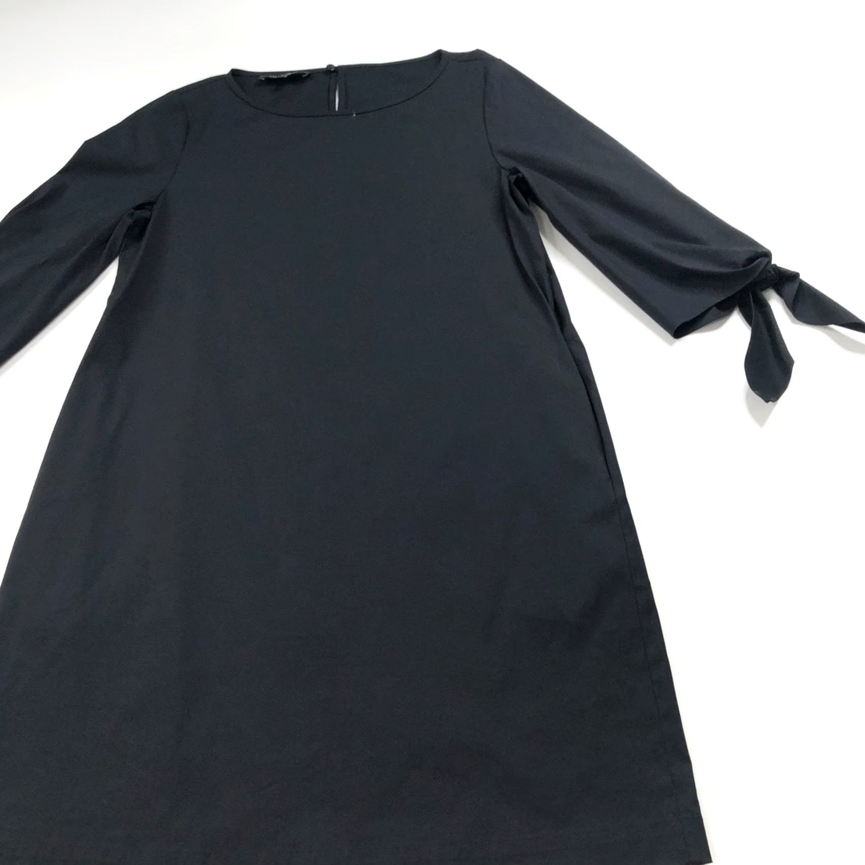 Vintage Lafayette 148 Black Blouse Tunic 3/4 Sleeve Pullover Back Button Bow Tie Cotton Blend Women Small Size S / US 4 / IT 40 - 4 Thumbnail