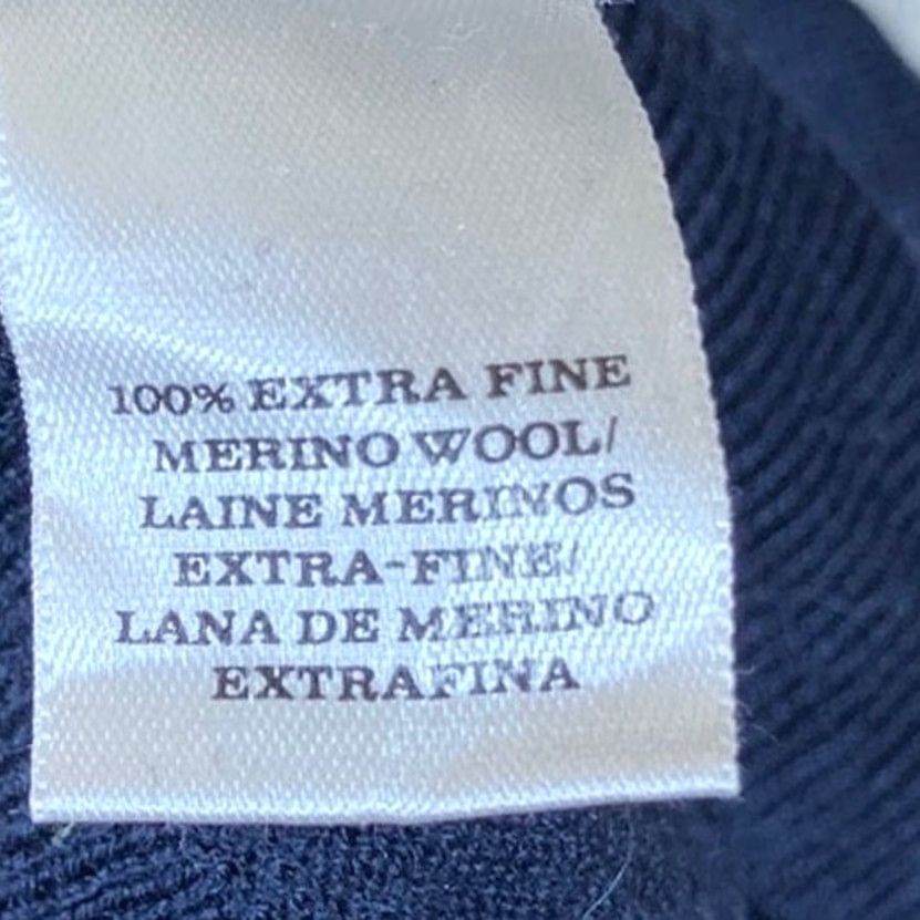 Loft VINTAGE LOFT Ann Taylor WOmenS Sweater Navy Blue White 100% Merino Wool XS Crew Neck Long Sleeve Knit Pullover Lightweight Casual Workwear Preppy Size XS / US 0-2 / IT 36-38 - 7 Thumbnail