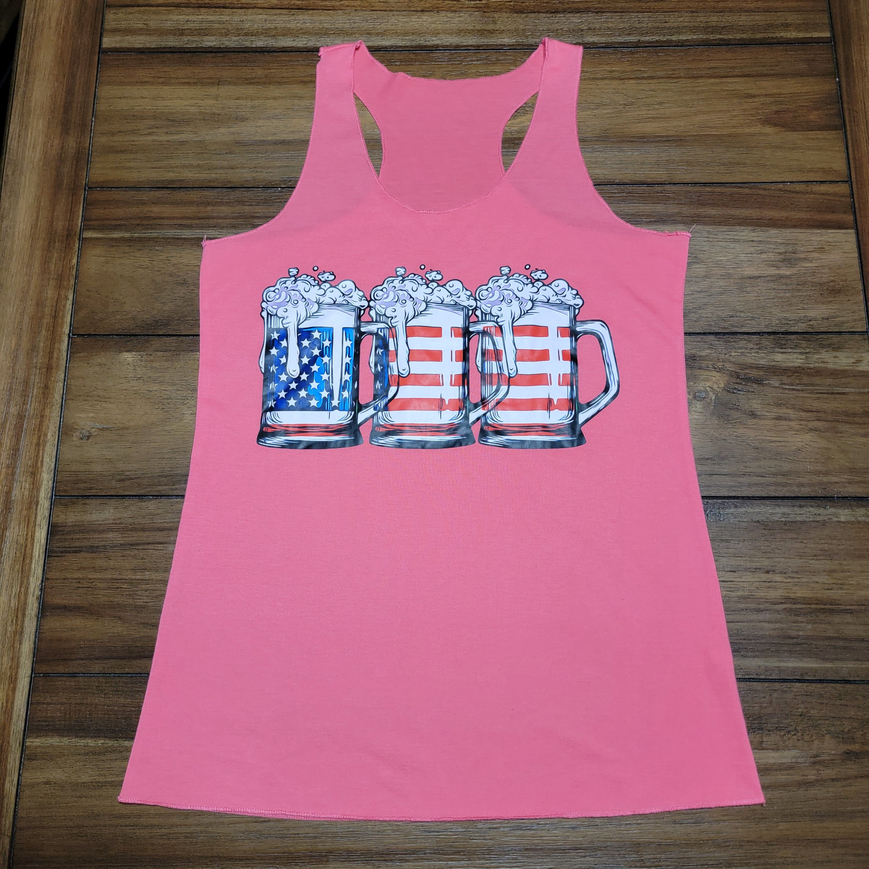 Other Ladies' Pink Tank Top 3 Beers American Flag - Size Small Size S / US 4 / IT 40 - 1 Thumbnail