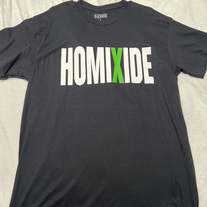 Streetwear Homixide Gang Merch : Black/Green Short Sleeve T-Shirt | Grailed