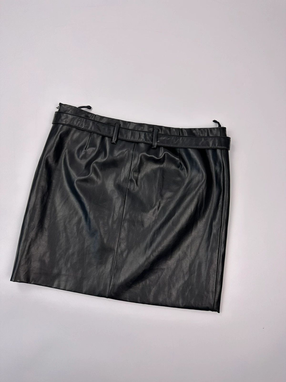 Prada Prada Sport SS2008 Black Shiny Belt Skirt Size 38" / US 16 / IT 52 - 3 Thumbnail