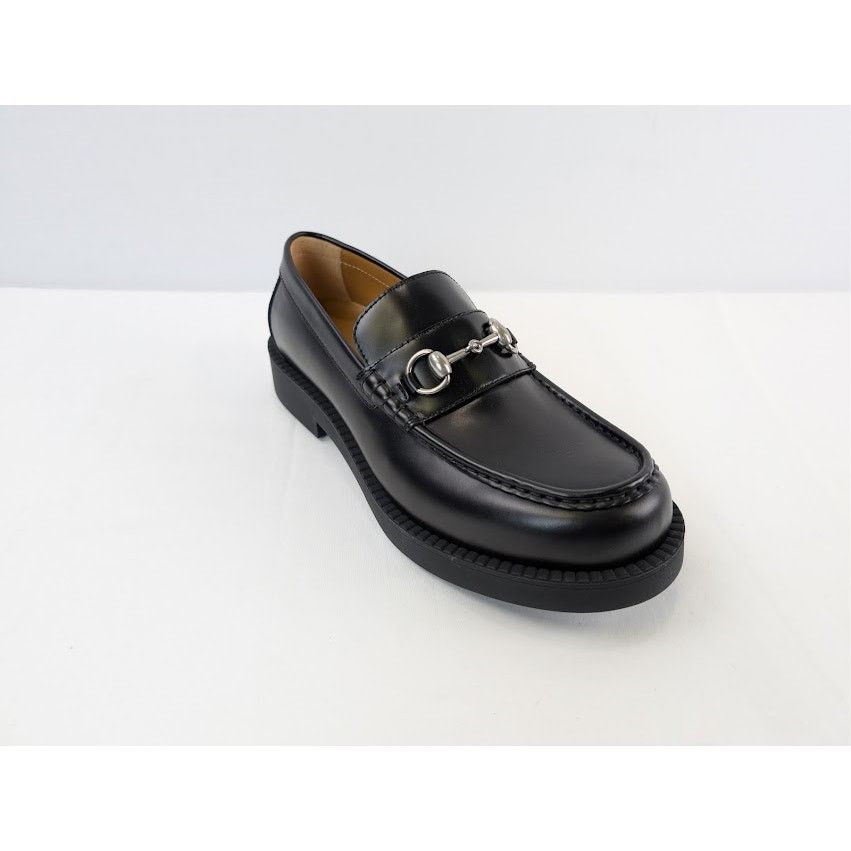 Gucci o1rshd1 Leather Taemin Moccasin Horsebit Loafer Boots Nero Size US 10.5 / EU 43-44 - 3 Thumbnail