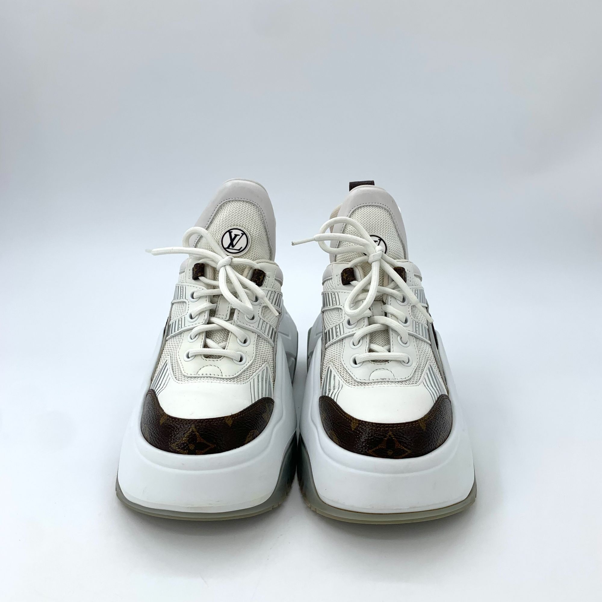 Louis Vuitton Louis Vuitton Archlight Sneakers White/Brown Womens Size 36 Size US 6.5 / IT 36.5 - 3 Thumbnail