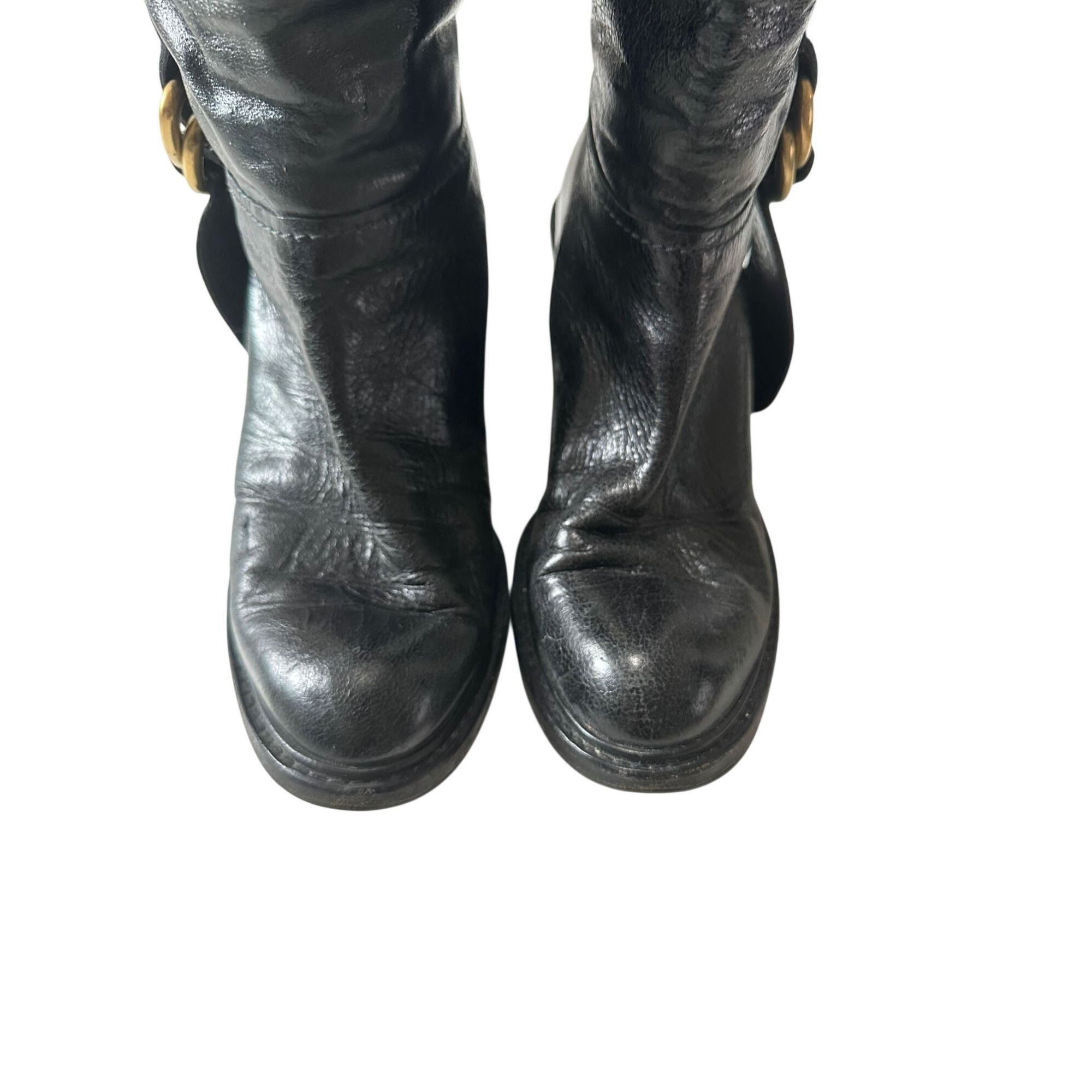 Chloe Chloé Early 2000s Black Leather Block Heel Boots Size US 9 / IT 39 - 8 Thumbnail