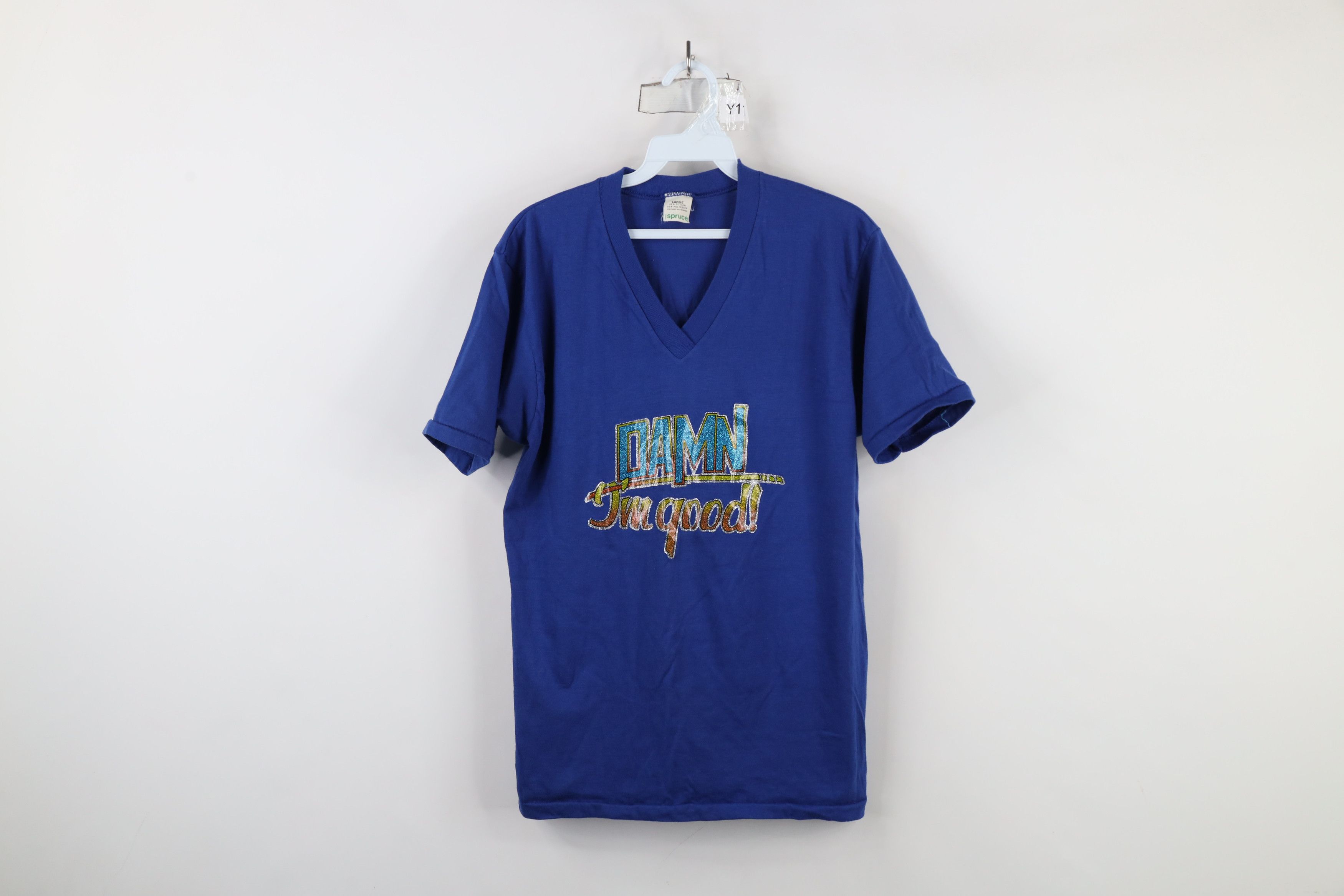 Vintage Vintage 70s Streetwear Spell Out Damn I'm Good T-Shirt USA Size L / US 10 / IT 46 - 1 Thumbnail
