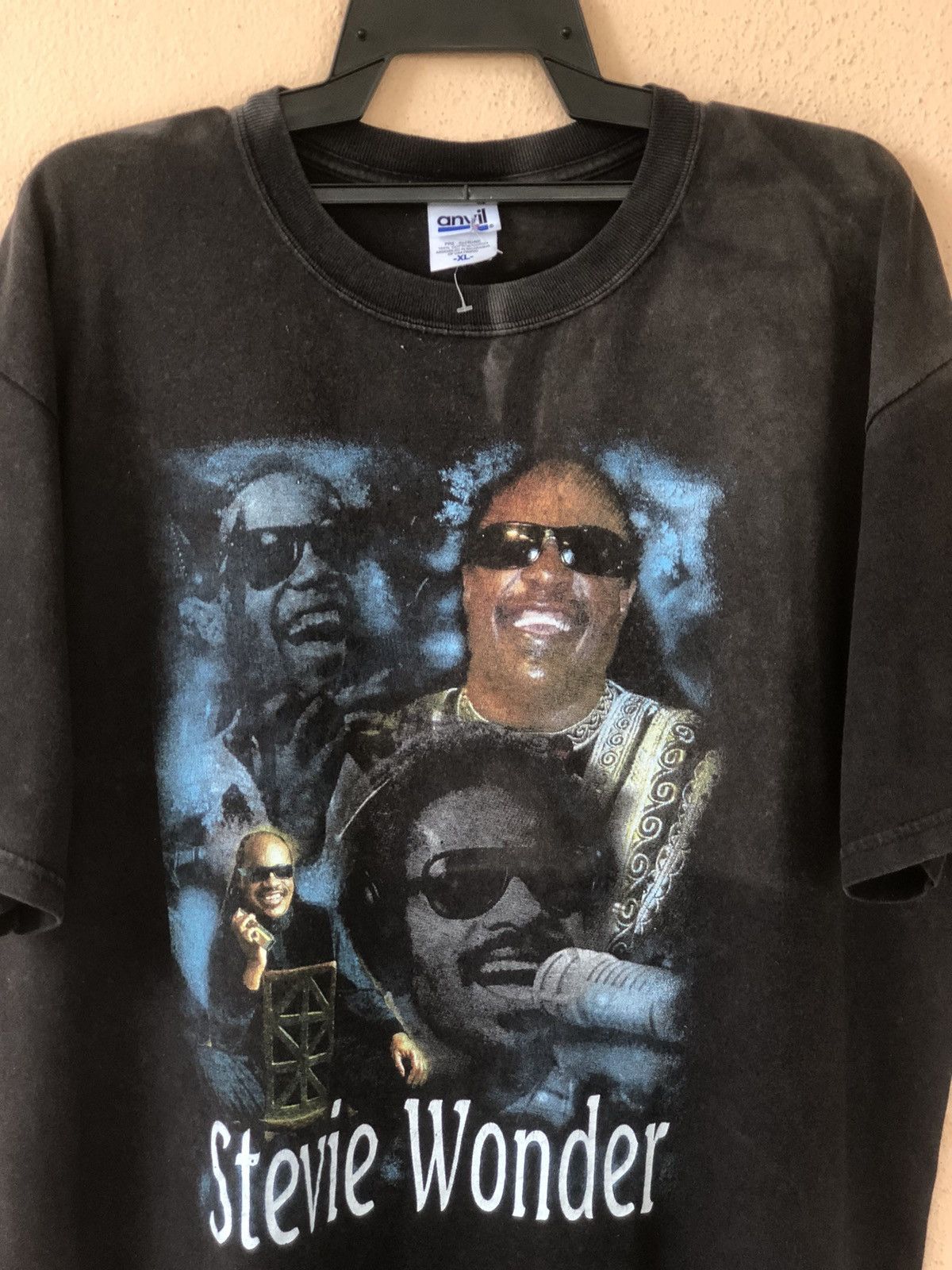 Band Tees × Rap Tees × Vintage Vintage Stevie Wonder Rap Tee Sunfaded Size US XL / EU 56 / 4 - 2 Thumbnail