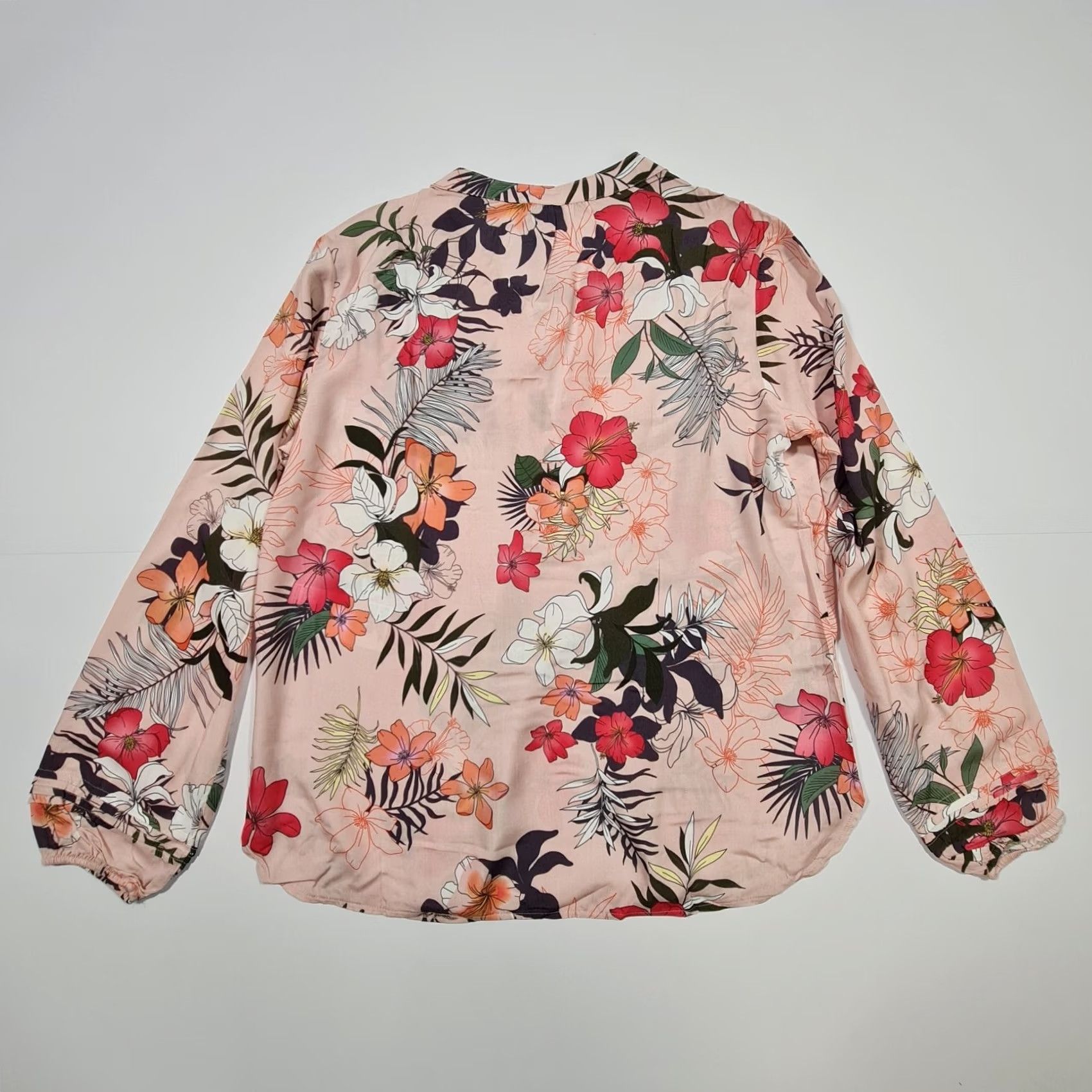 CO Betty & Co Blouse Pink Long Sleeve Henley Logo 100% Viscose Lightweight 10 UK Womens Shirt Regular Floral Size L / US 10 / IT 46 - 7 Thumbnail