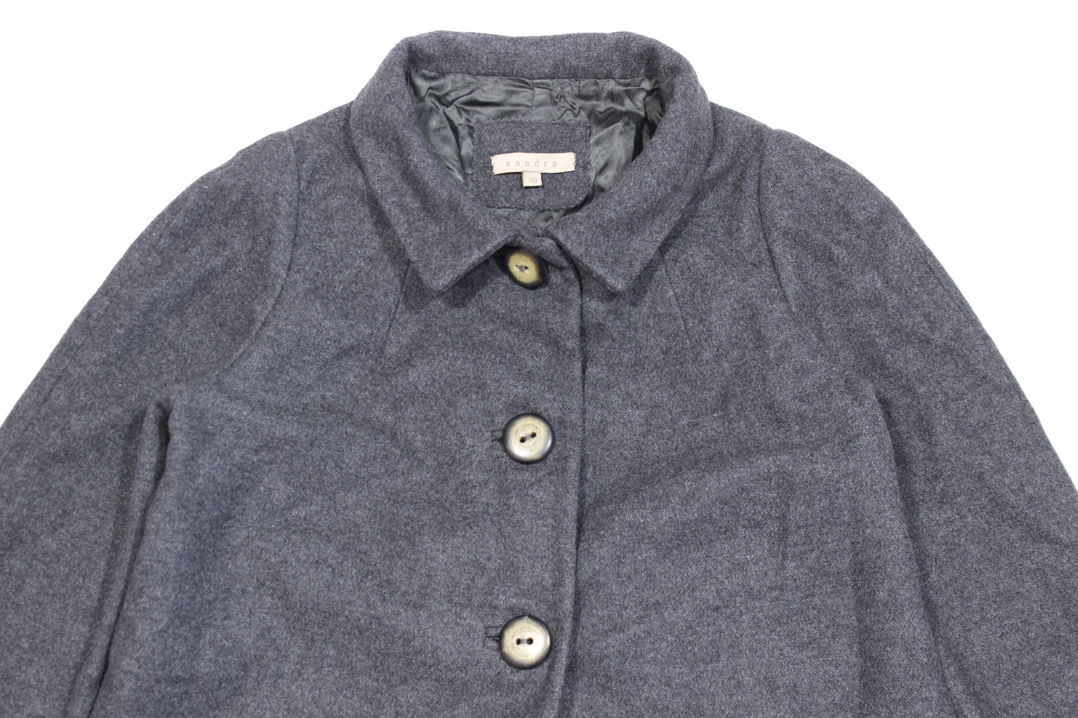 Sandro Wool Coat Vintage Size XS / US 0-2 / IT 36-38 - 3 Thumbnail
