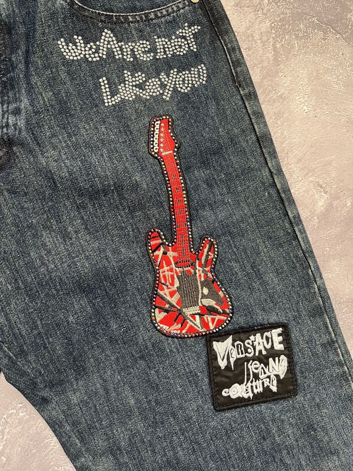 Versace Jeans Couture Versace Jeans Couture Delirium Multilogo Patch Denim Pants Size US 35 - 8 Thumbnail