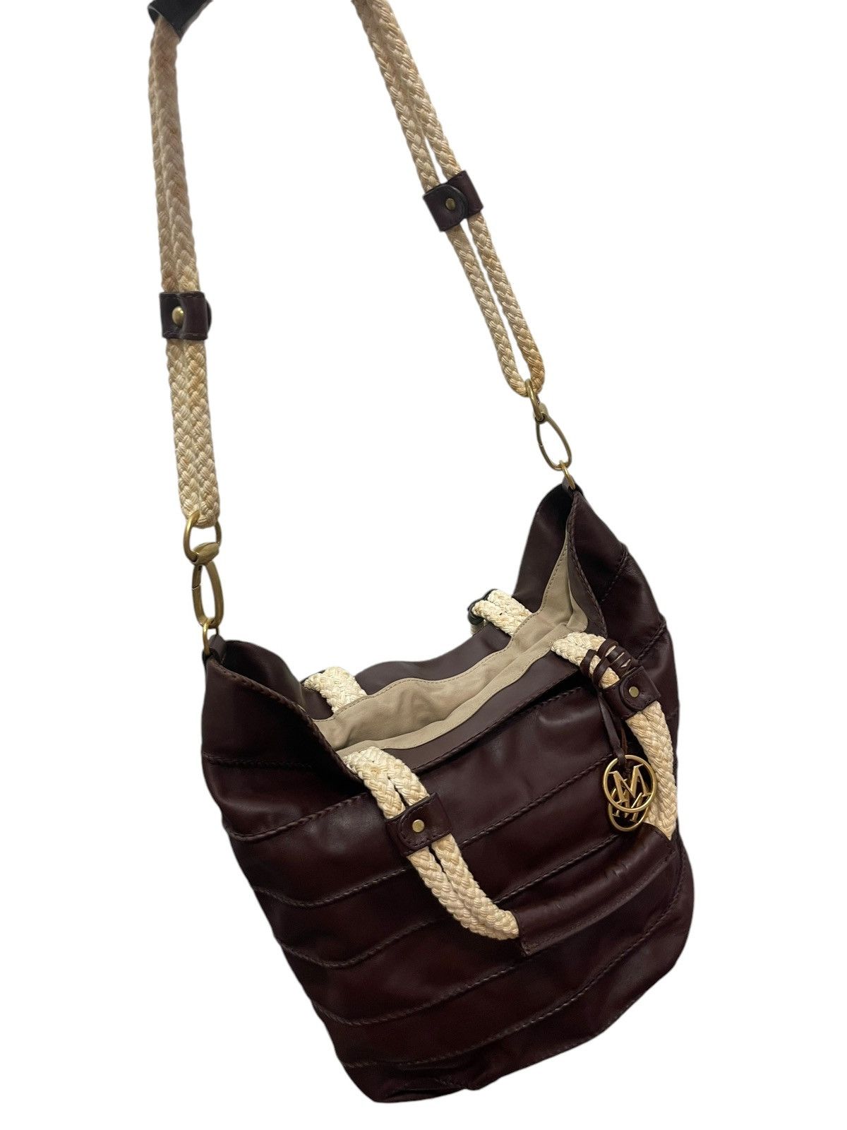 Genuine Leather Full Leather Max Mara Italy Tote Shoulder Bag 9🟩 Size ONE SIZE - 4 Thumbnail