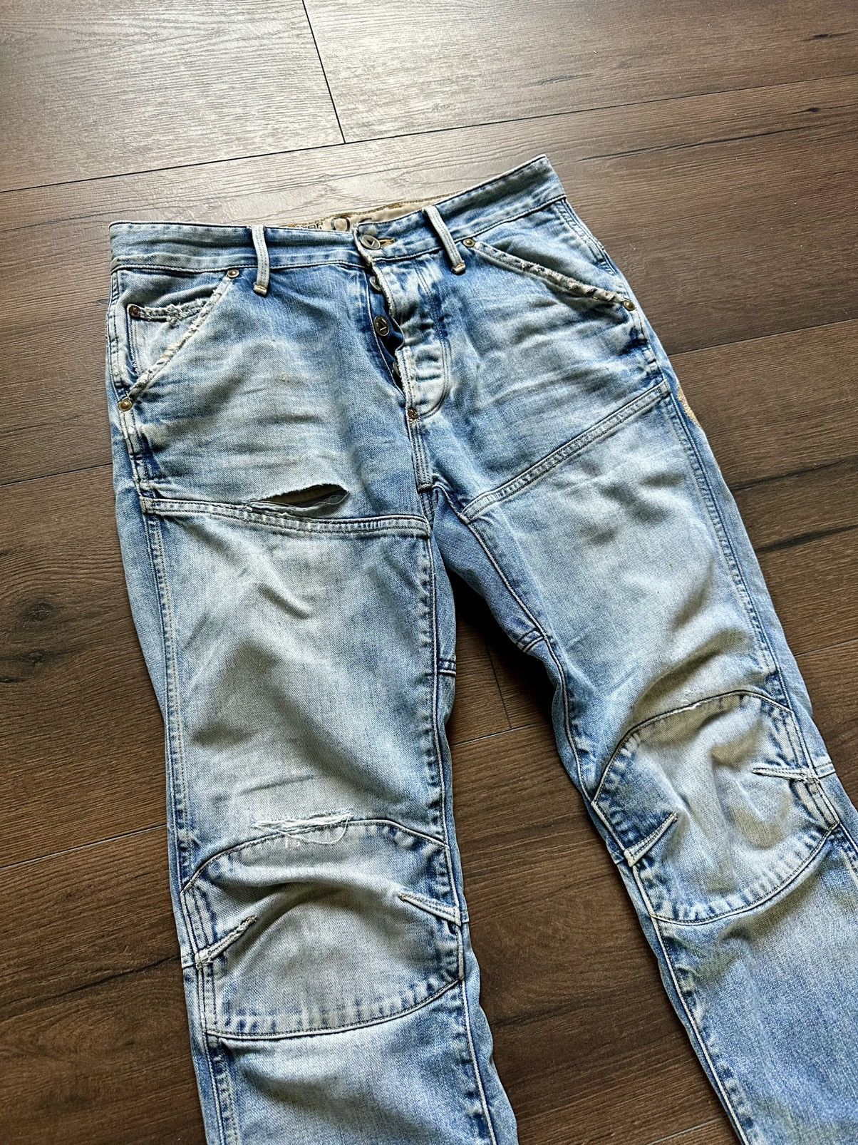G-Star Vintage Gstar Raw Distressed Y2K Jeans 96 Logo Size US 34 / EU 50 - 8 Thumbnail