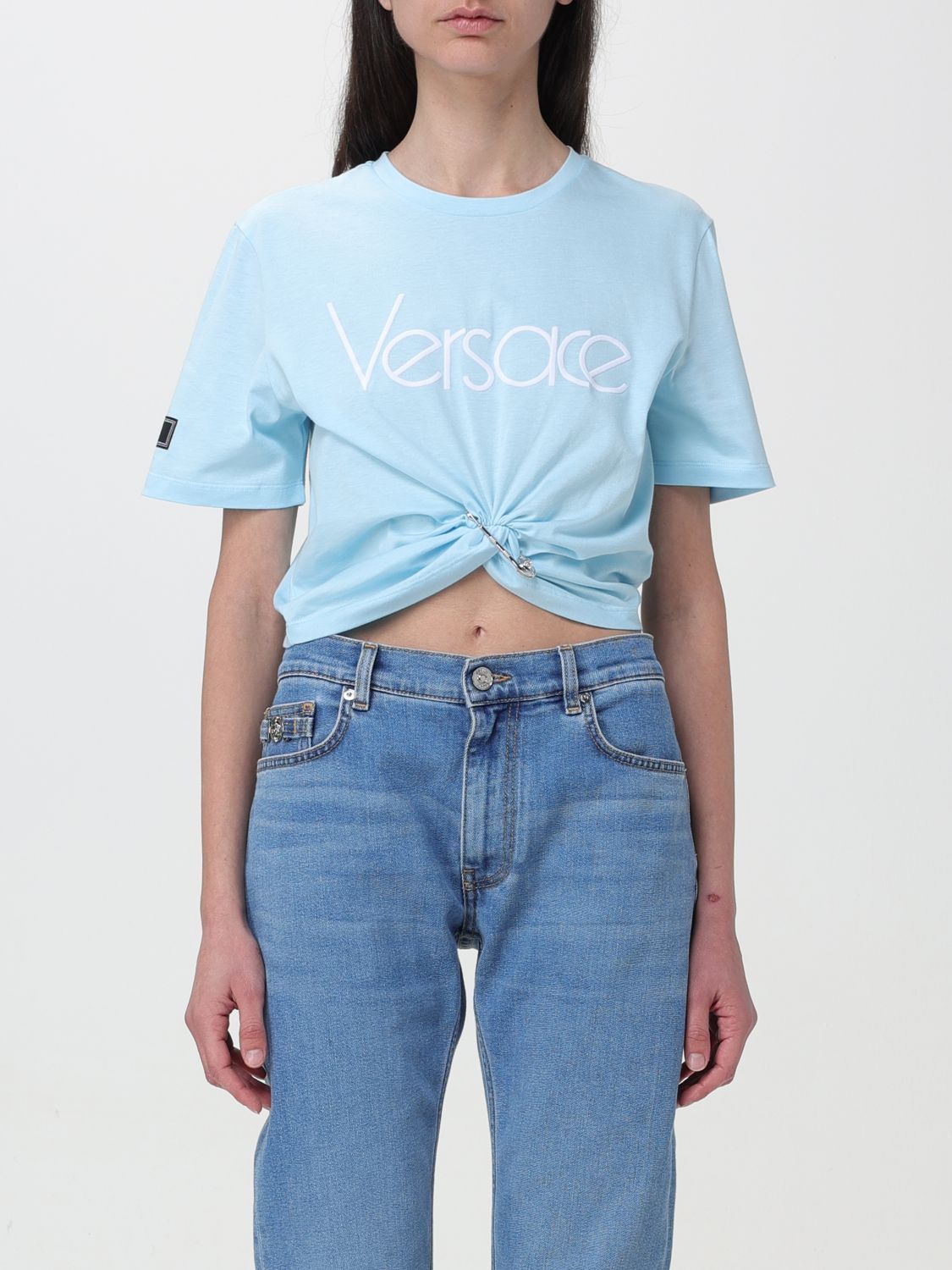 image of Versace T-Shirt Woman Blue, Women's (Size XS)