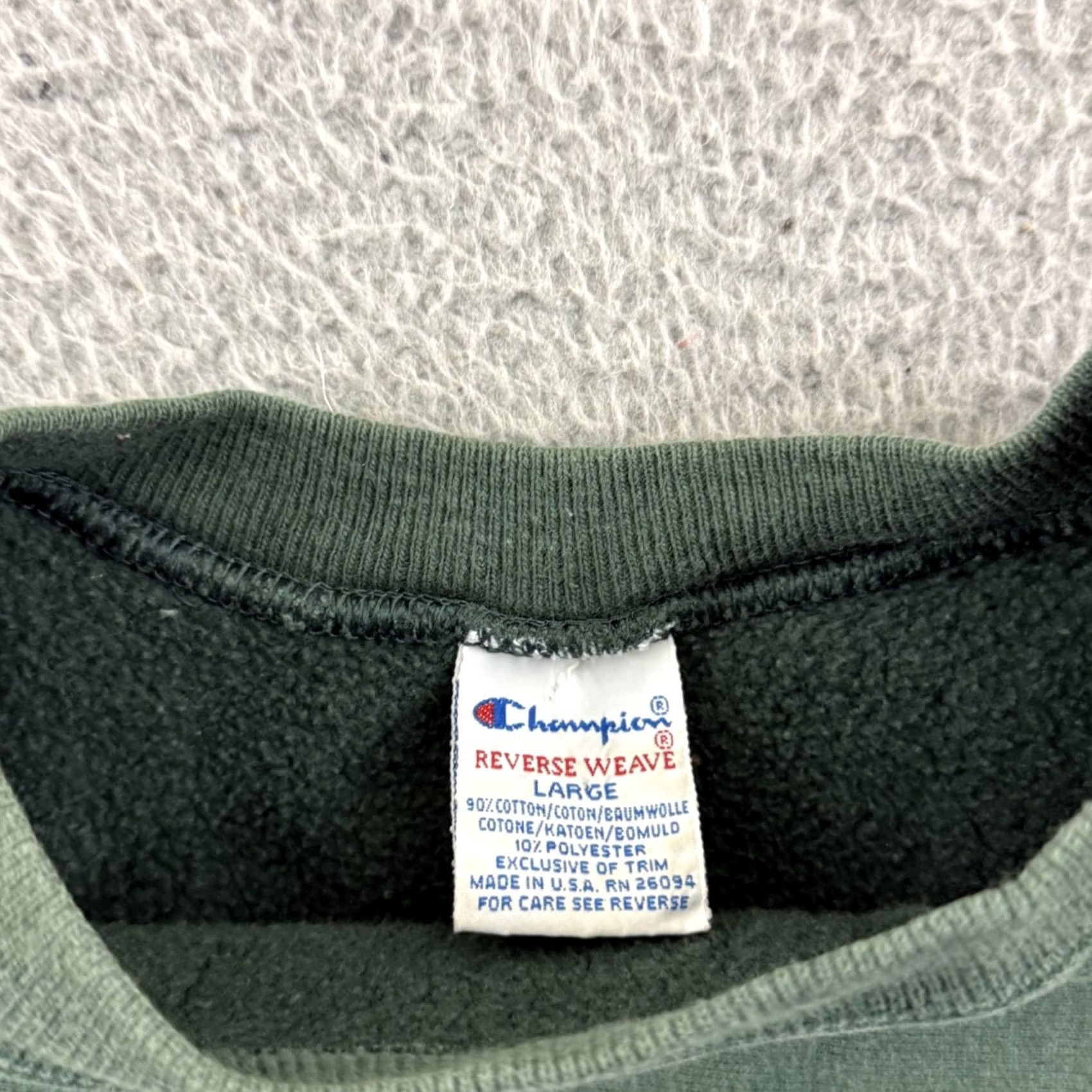 Champion VINTAGE Champion Reverse Weave Sweatshirt Mens Large Green Blank Pullover Sweatshirt Size US L / EU 52-54 / 3 - 6 Thumbnail
