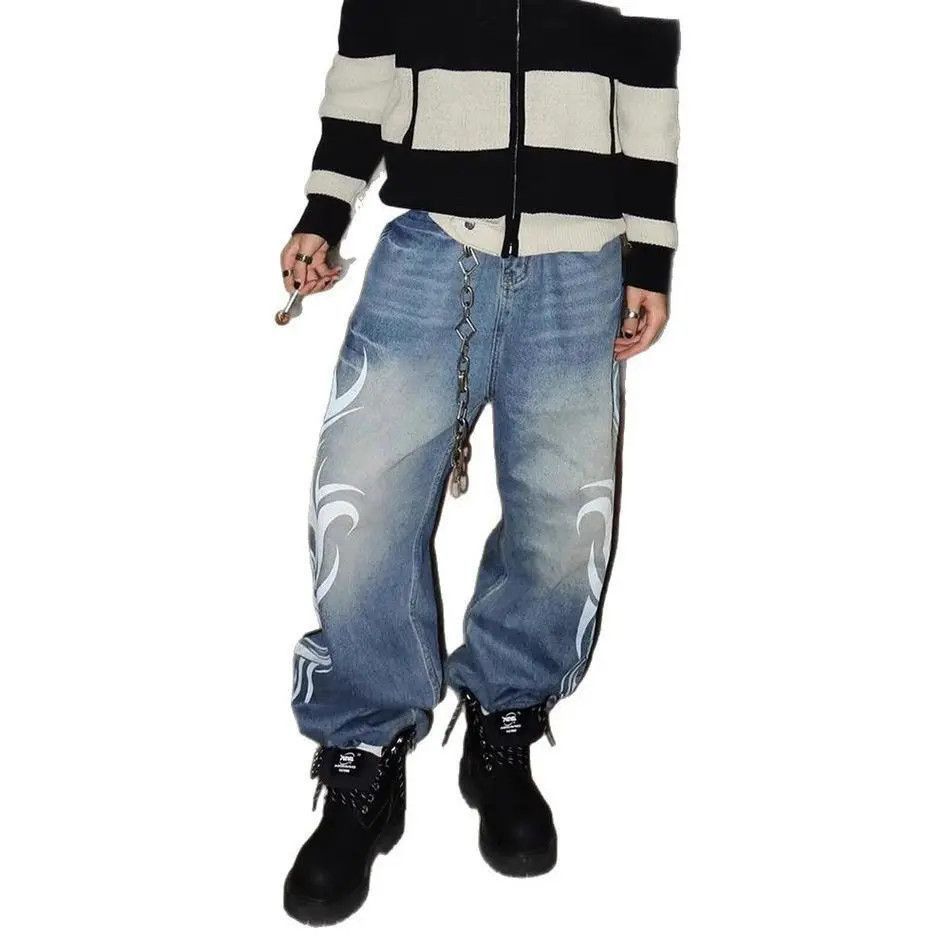 Japanese Brand Vintage wide leg loose print y2k jeans Size US 32 / EU 48 - 5 Thumbnail