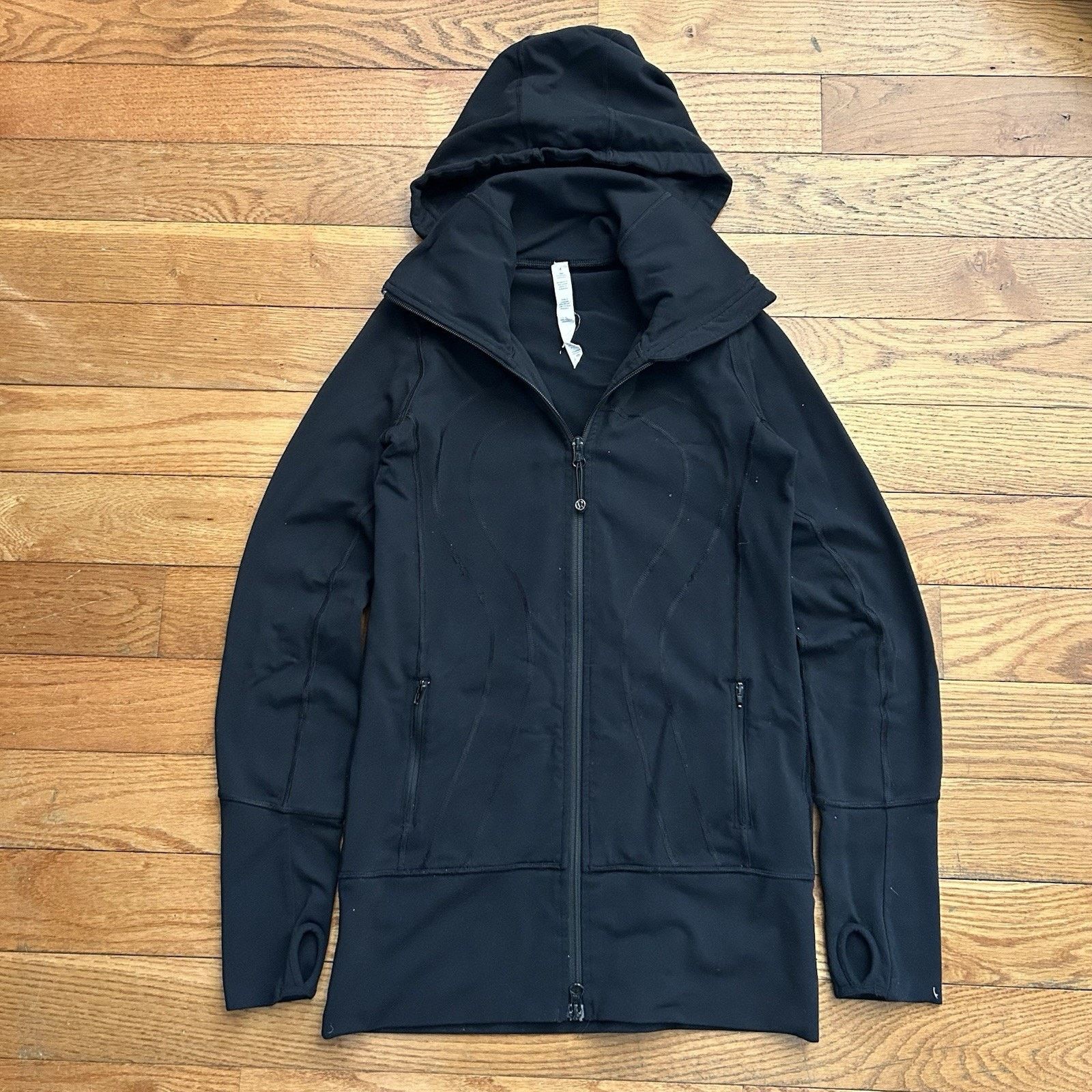 Lululemon In Stride Jacket Black Full Zip Performance Athletic Hoodie Size S / US 4 / IT 40 - 1 Thumbnail