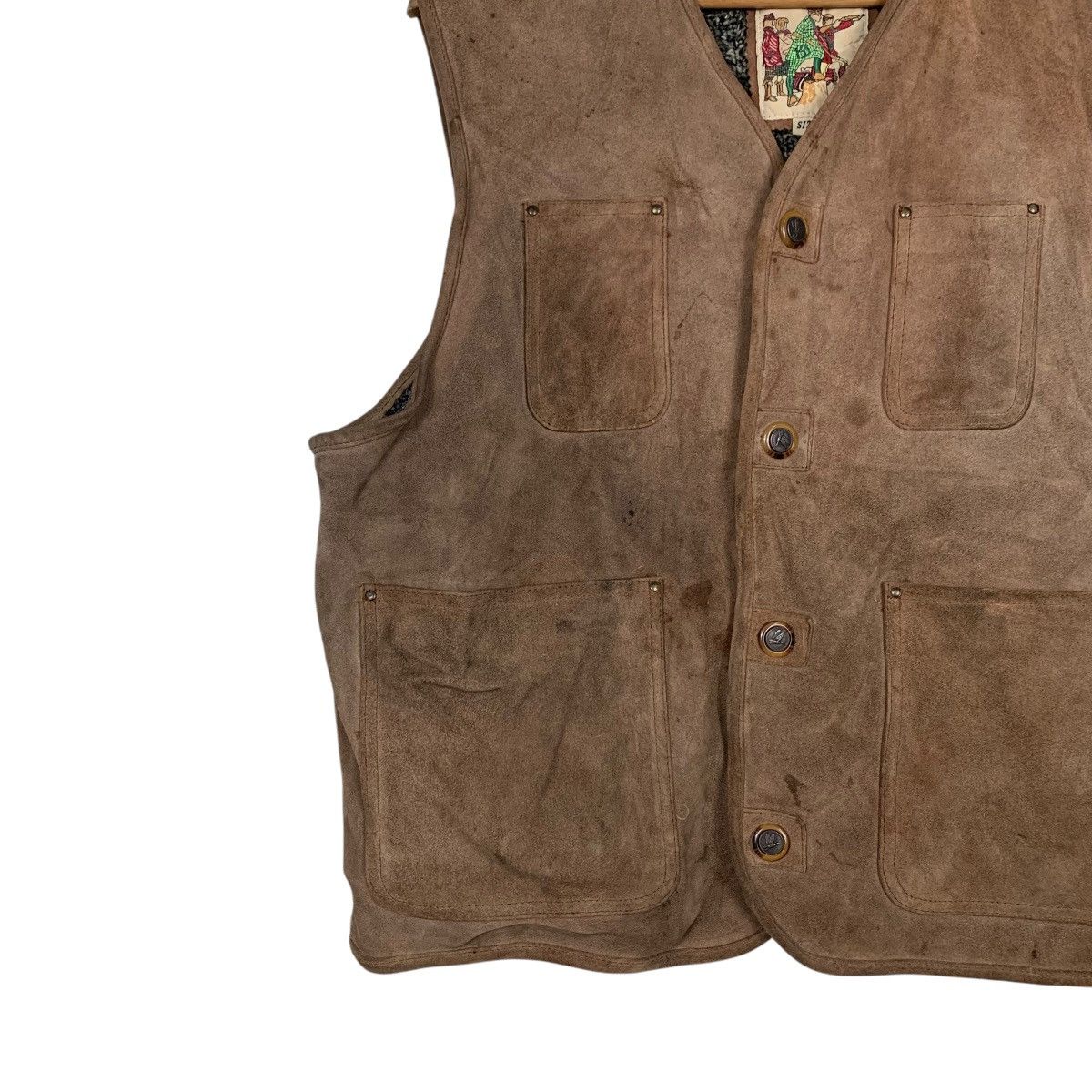 Japanese Brand TARGET Classic Retro Suede Leather Vest #1859-C81 Size US L / EU 52-54 / 3 - 3 Thumbnail