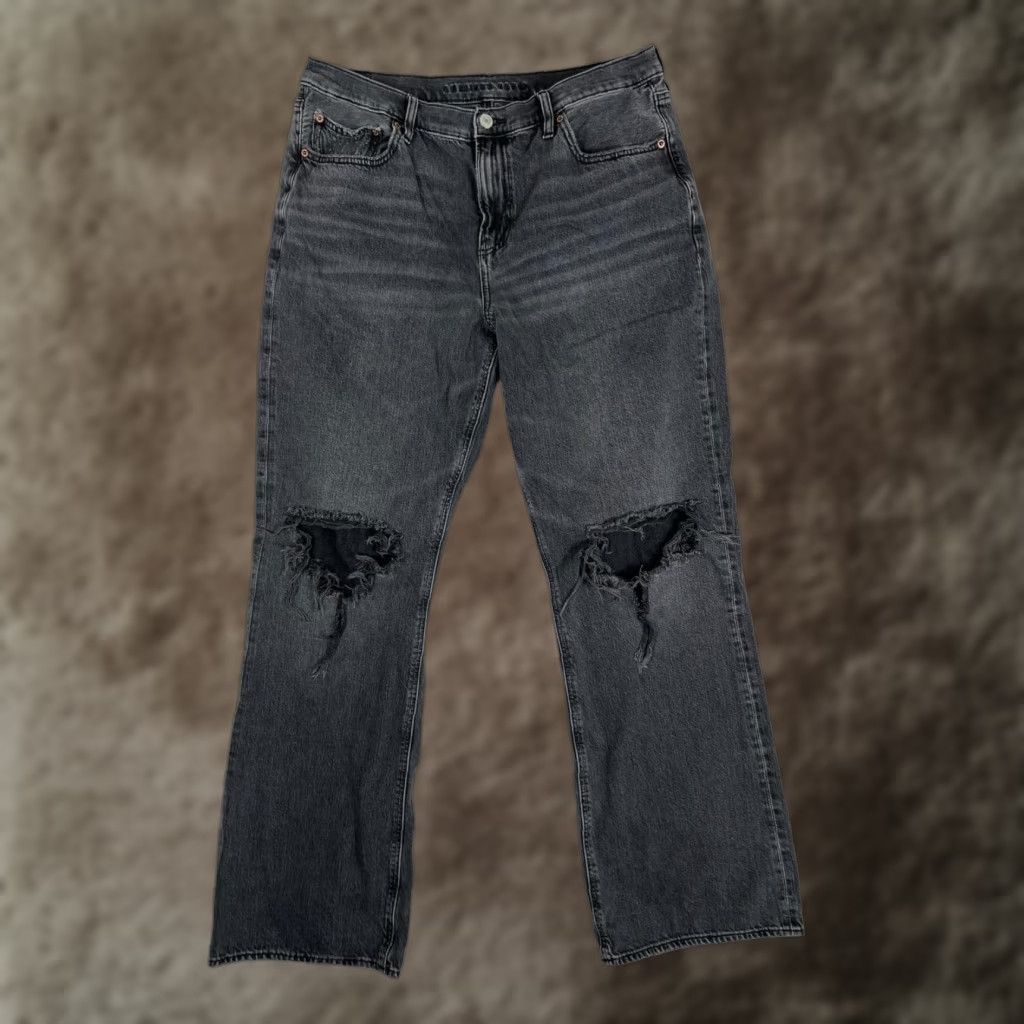 American Eagle Outfitters VINTAGE American Eagle Outfitters Jeans Women 16 Long Charcoal Wash 90s Bootcut Distressed Denim Size 38" / US 16 / IT 52 - 1 Thumbnail