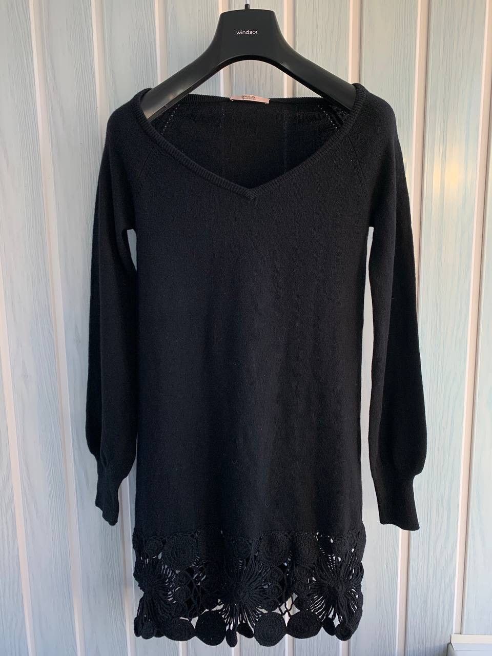 RED Valentino Red Valentino Black Wool & Cashmere Blend Knit A-Line Dress Size M / US 6-8 / IT 42-44 - 7 Thumbnail