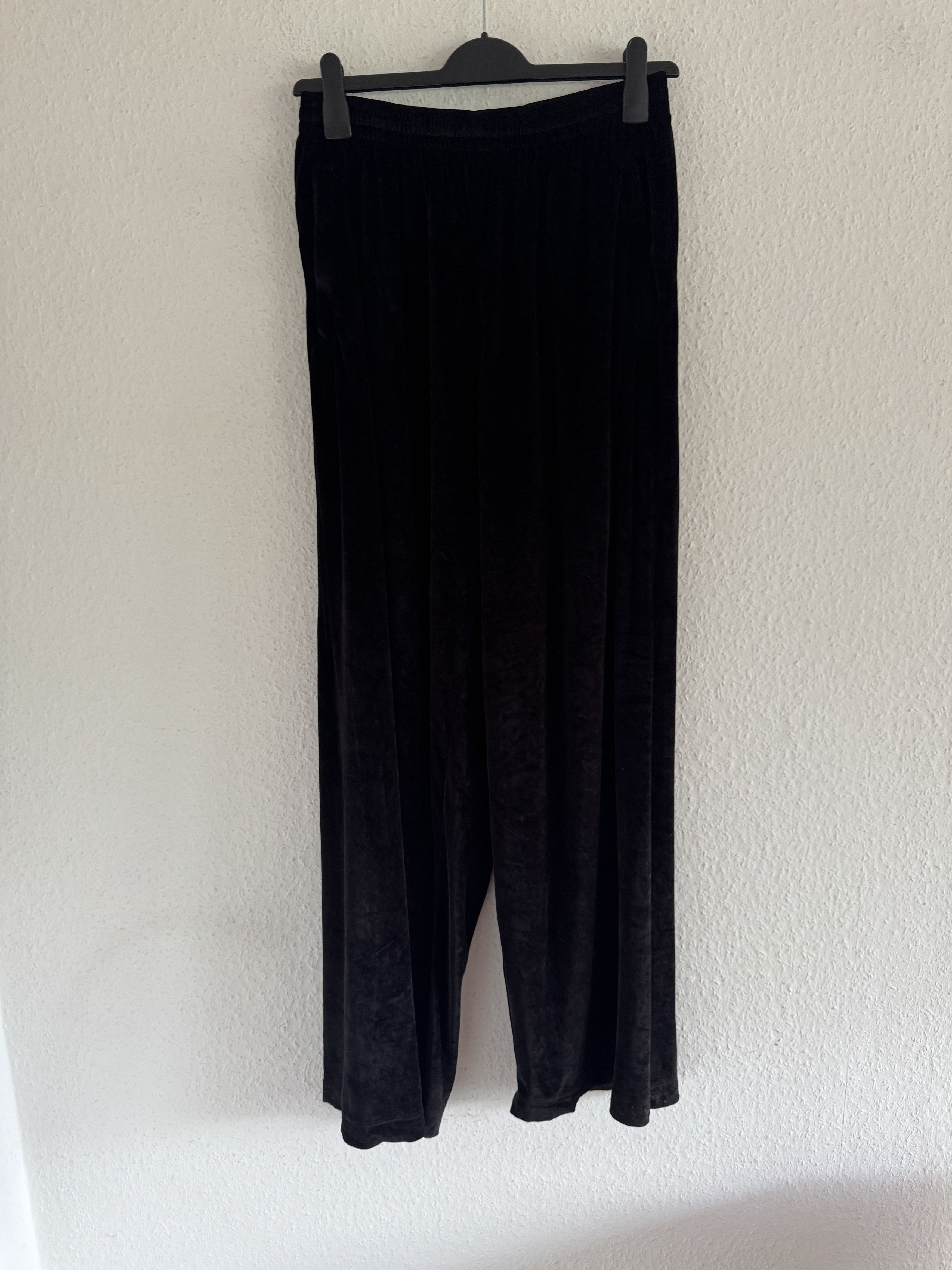 Balenciaga Velvet Wide-Leg Pants Black Size US 32 / EU 48 - 3 Thumbnail