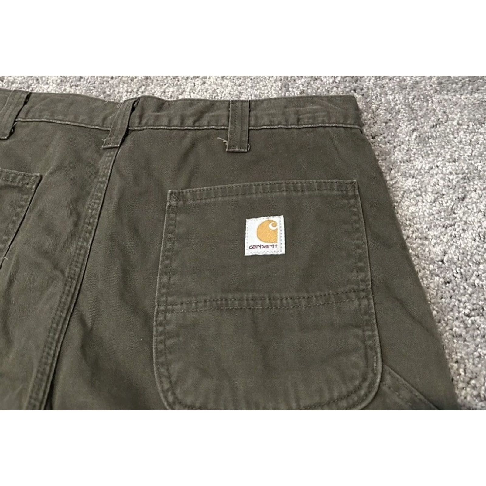 Carhartt VINTAGE Carhartt Carpenter Denim Pants Mens 38x34 Loose Fit Olive RARE Trousers Vintage Size US 38 / EU 54 - 7 Thumbnail