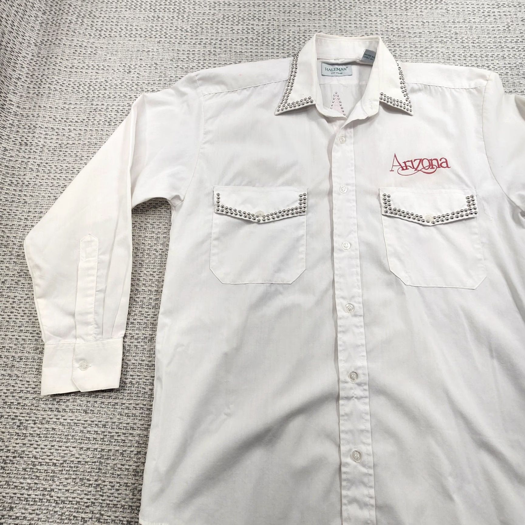 Vintage VINTAGE Haleman Shirt Mens S Western Arizona Star Cowboy 80s Shirt Mens S White Button-Up Long Sleeve Size US S / EU 44-46 / 1 - 5 Thumbnail