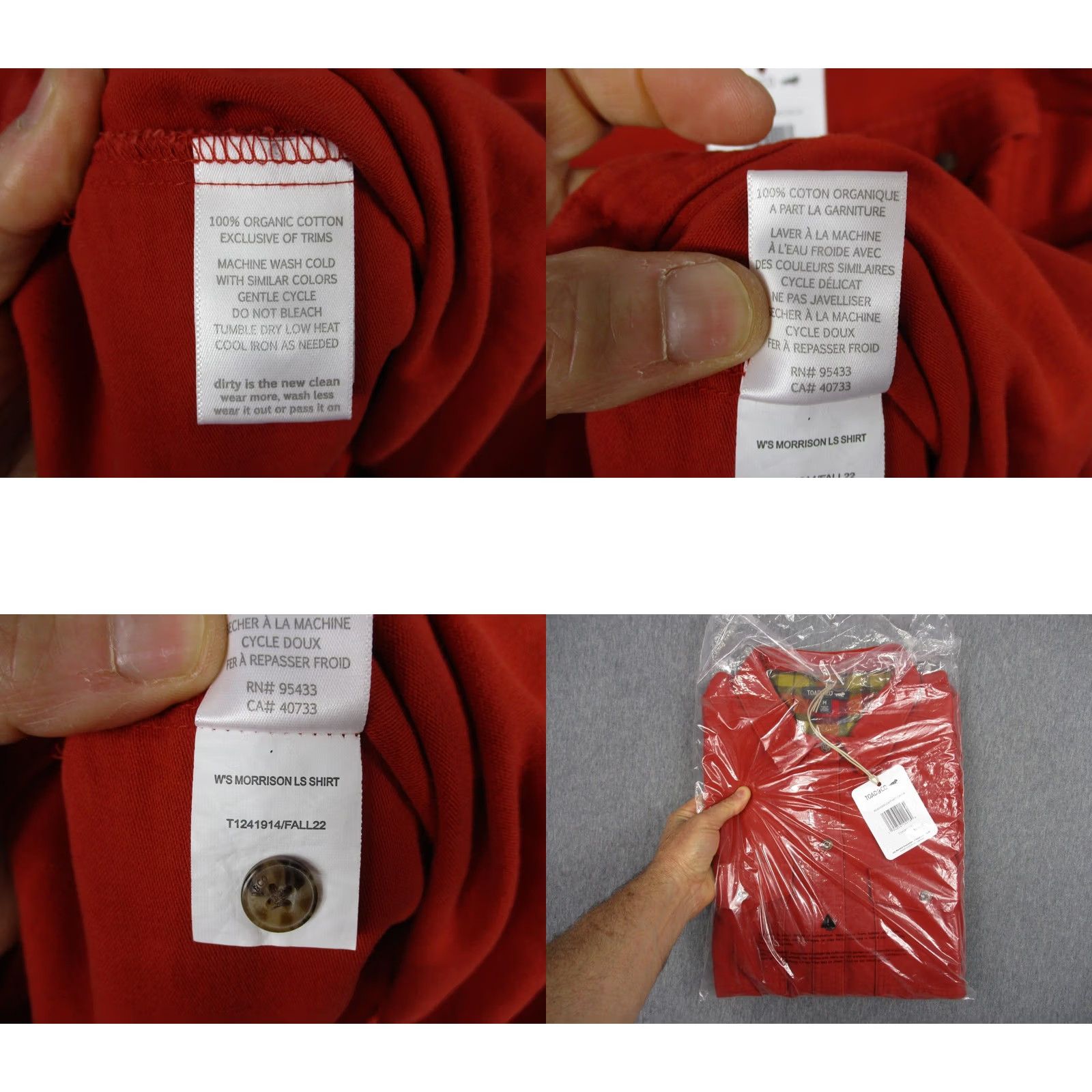 Toad&Co Toad&Co Morrison LS Shirt Womens Medium Red Organic Cotton Long Sleeve Pockets Size M / US 6-8 / IT 42-44 - 9 Thumbnail