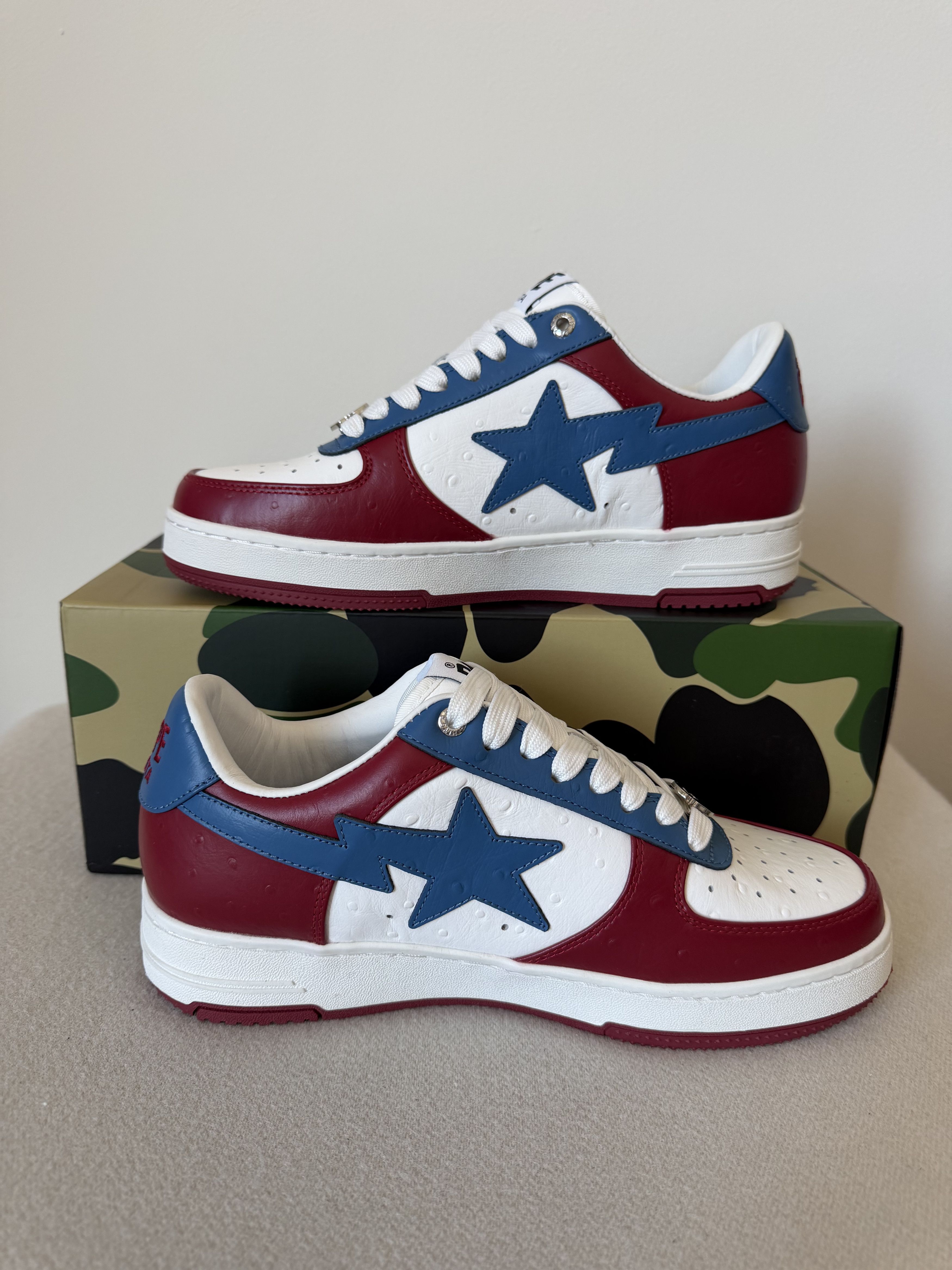 Bape Bape Sta #3 Ostrich in Red Blue Size US 12 / EU 45 - 3 Thumbnail
