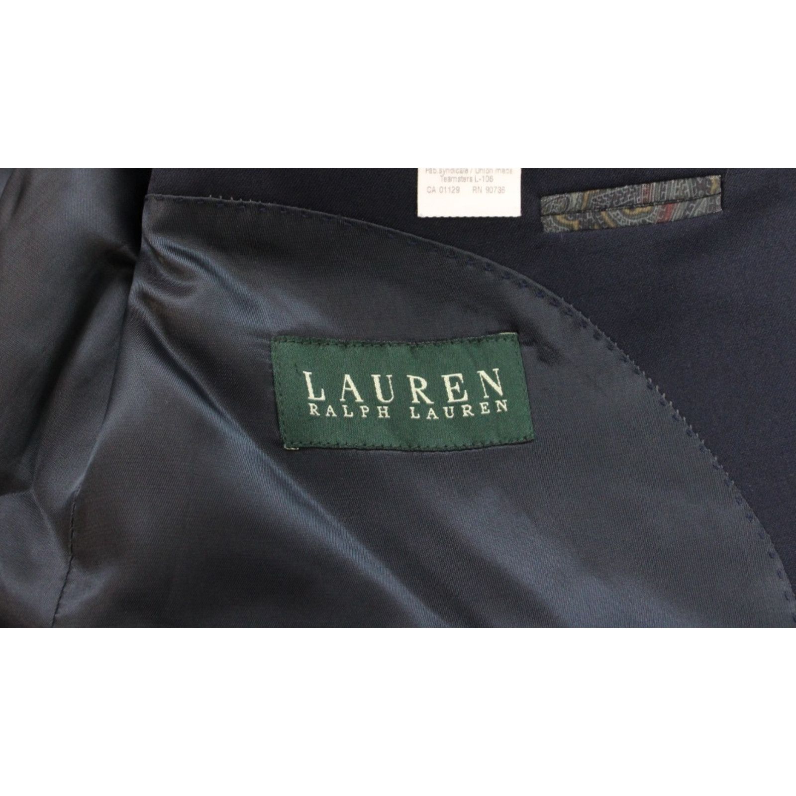 Lauren Ralph Lauren Lauren Ralph Lauren Blazer Men's 46L Navy Blue Wool 2 Button Size 46L - 4 Thumbnail
